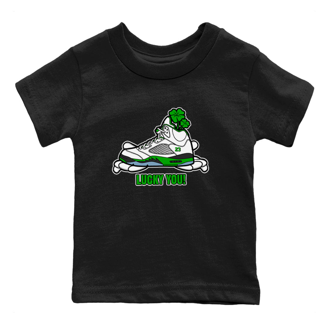 Lucky You snkmatch Tee Kids - Air Jordan 5 Lucky Green