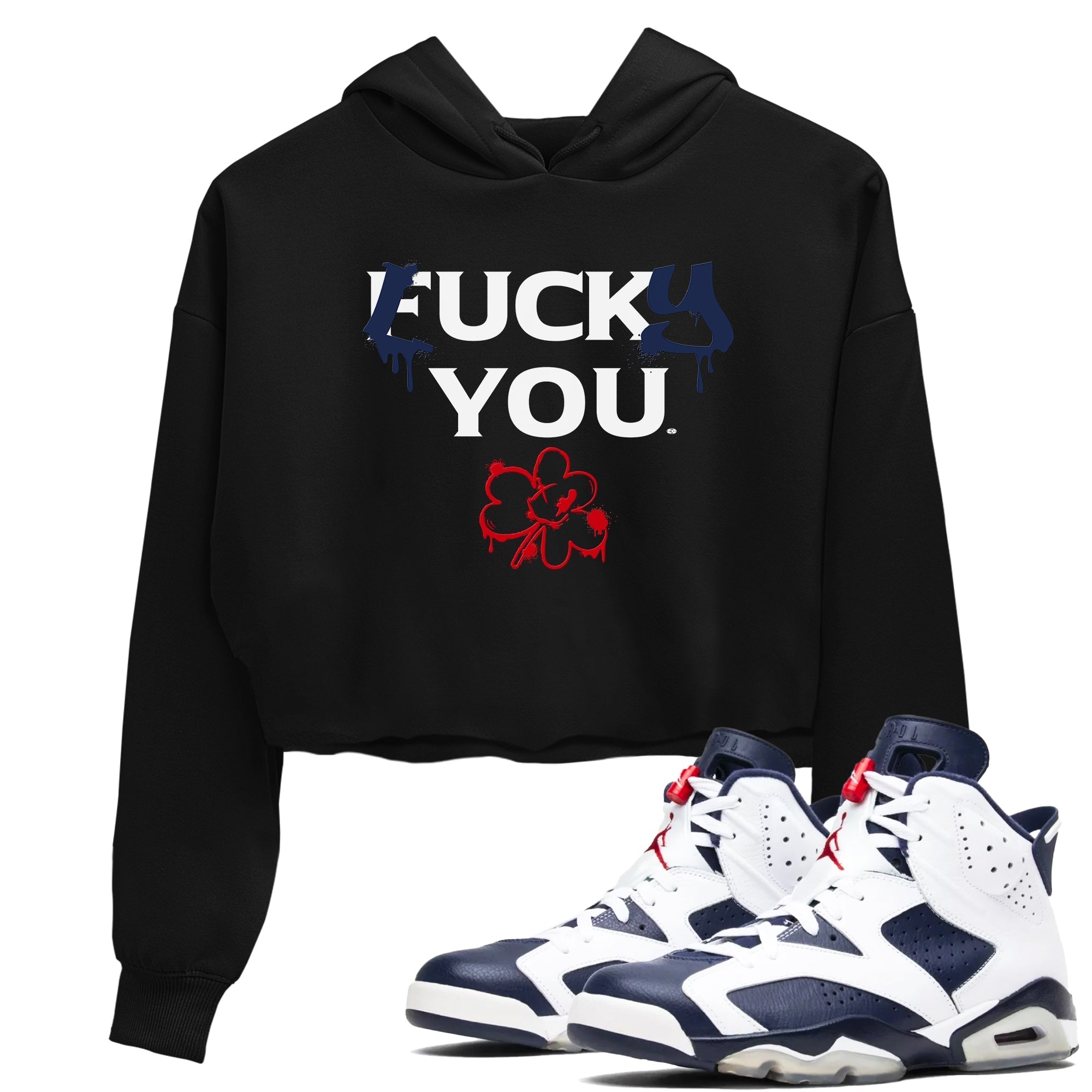 Lucky You snkmatch Women's Top - Air Jordan 6 White And Midnight Navy