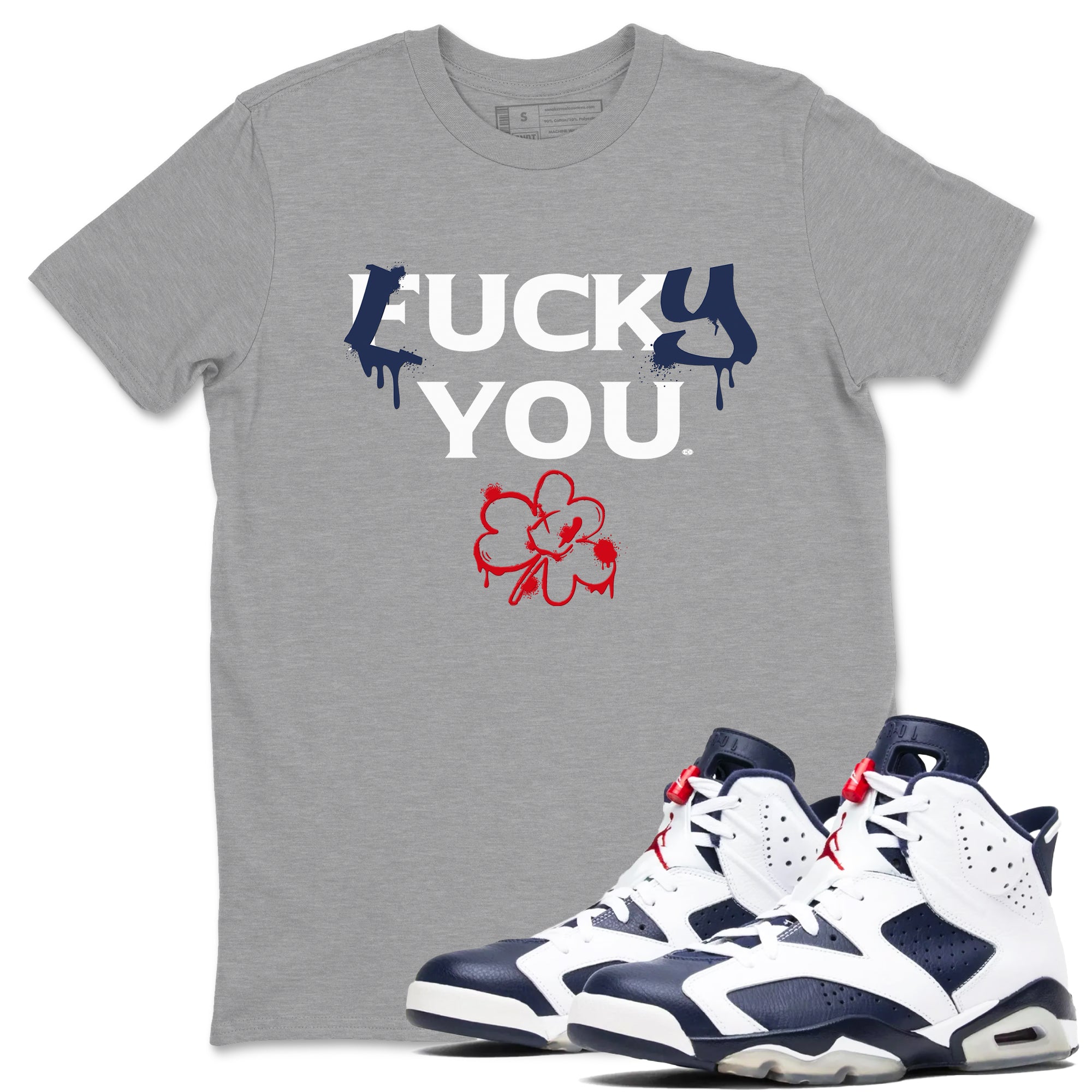 Lucky You snkmatch Tees - Air Jordan 6 White And Midnight Navy
