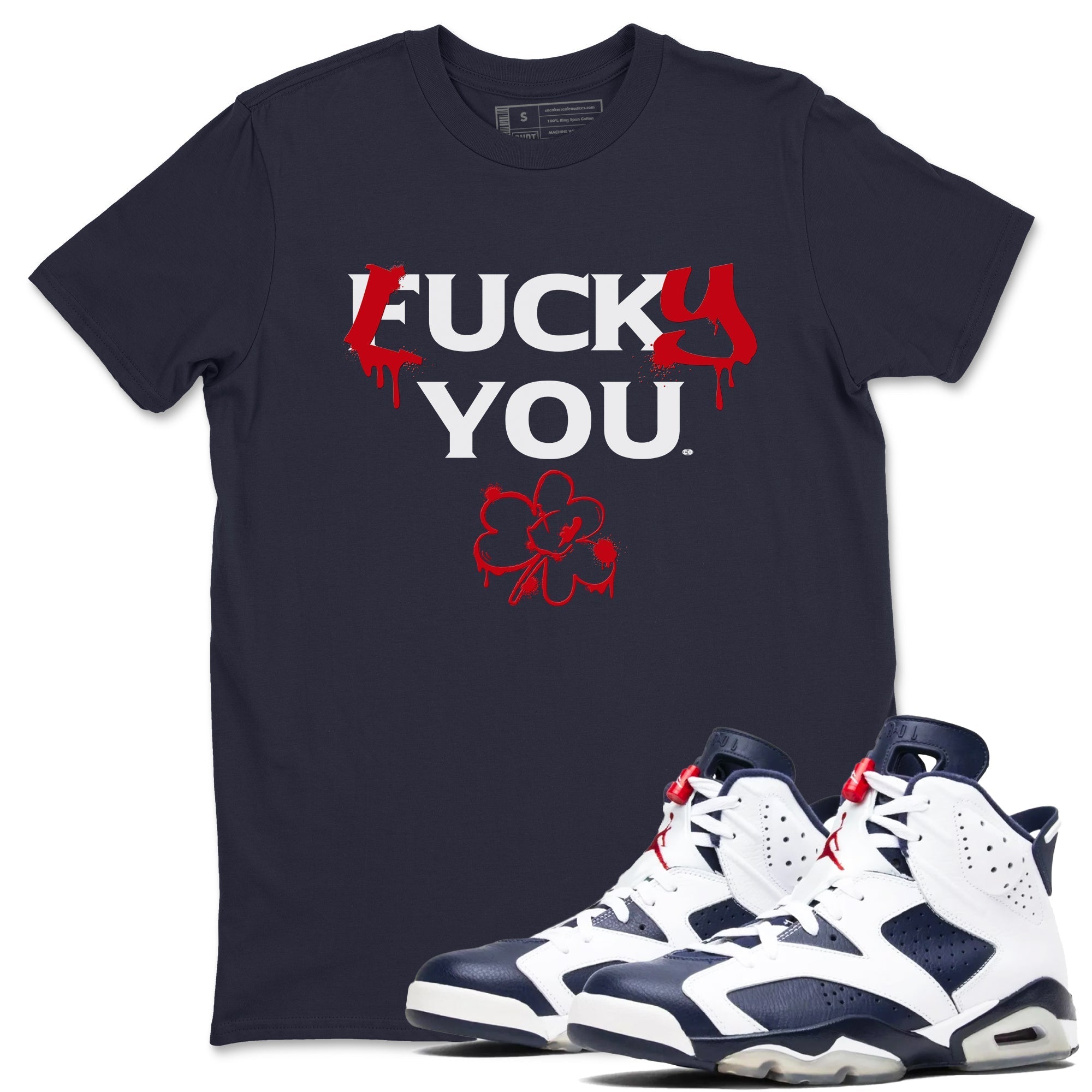 Lucky You snkmatch Tees - Air Jordan 6 White And Midnight Navy
