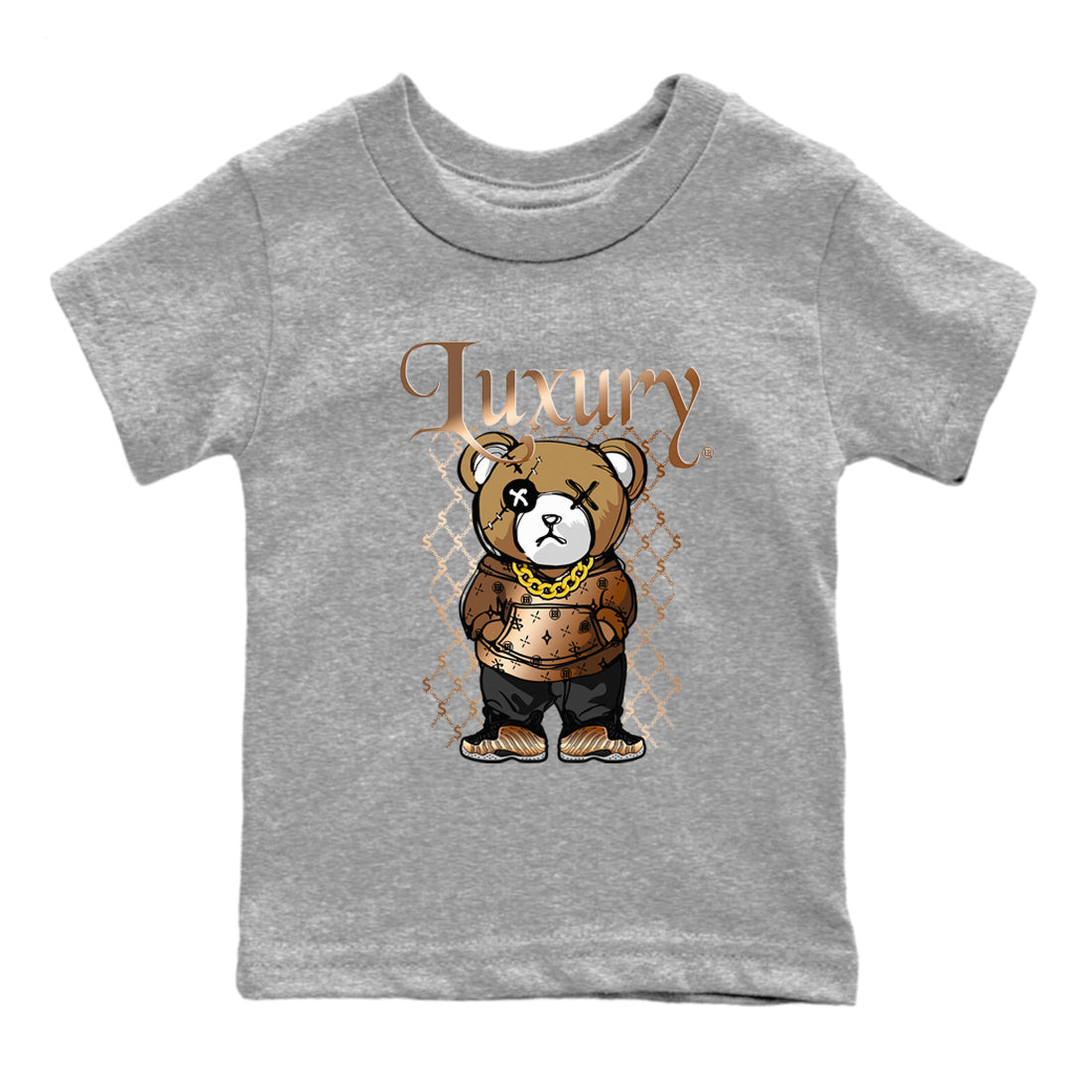 Luxury Bear snkmatch Tees Kids - Air Foamposite One Metallic Copper