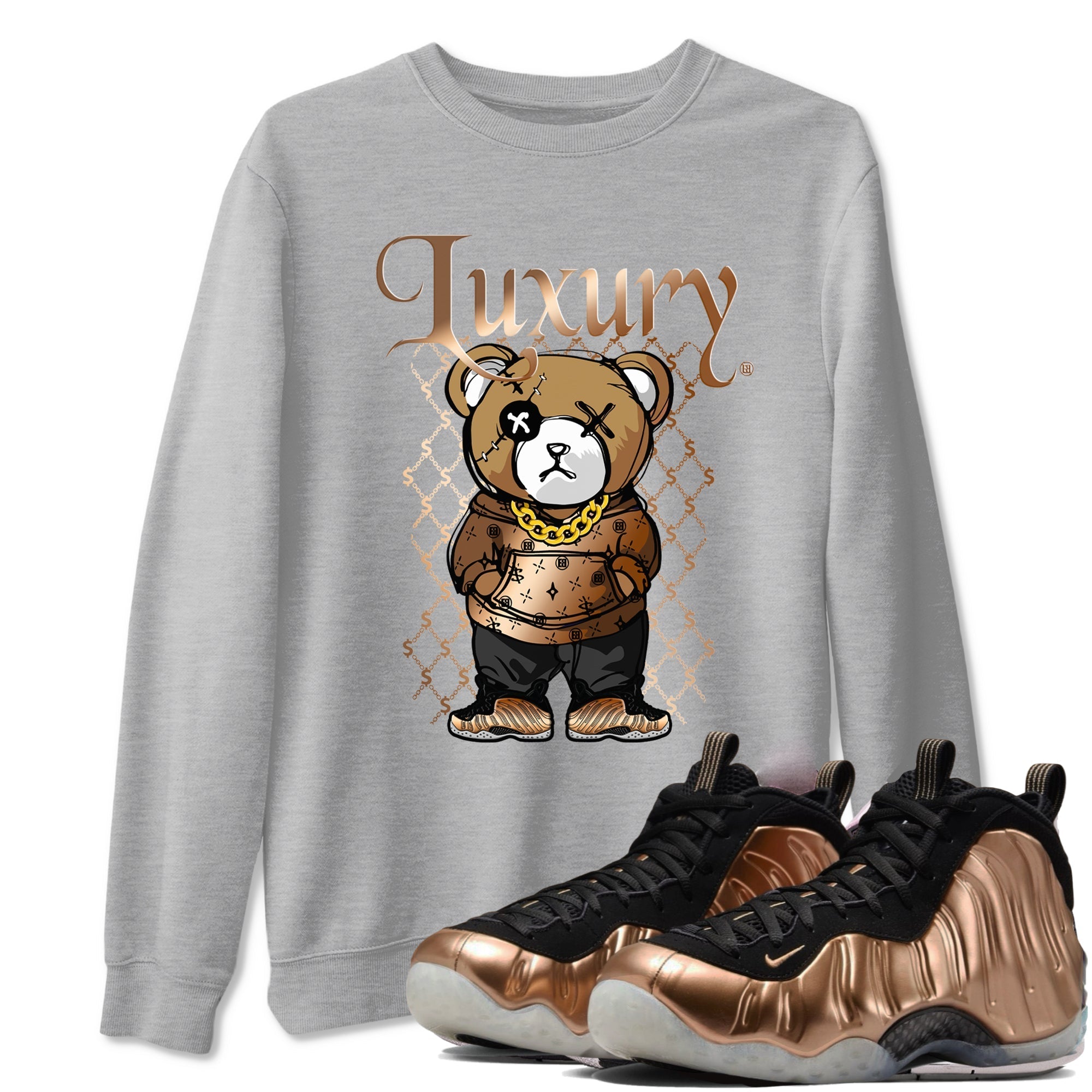 Luxury Bear snkmatch Tees - Air Foamposite One Metallic Copper
