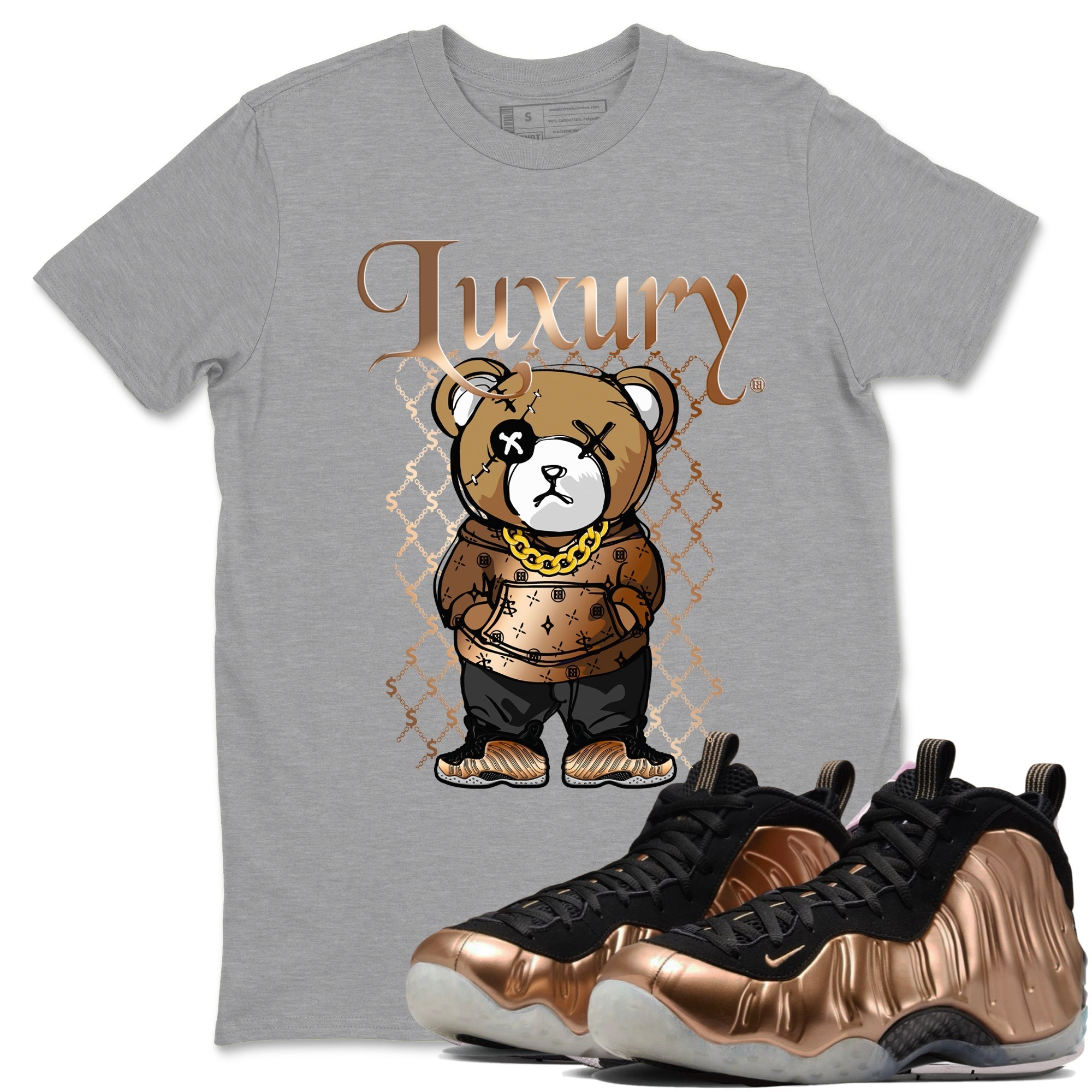 Luxury Bear snkmatch Tees - Air Foamposite One Metallic Copper