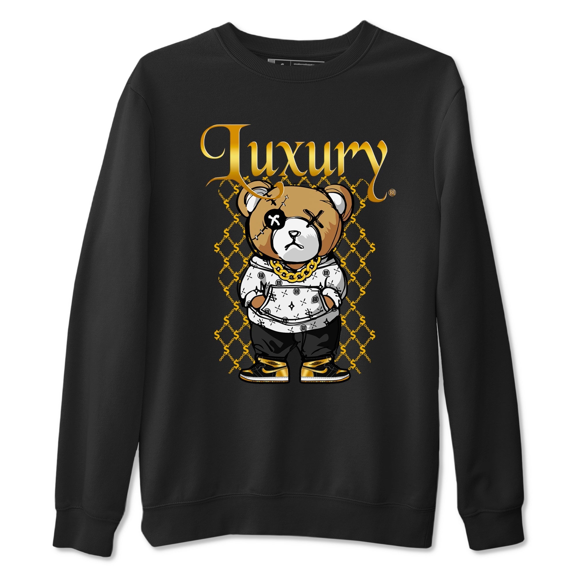 Luxury Bear snkmatch Tees - Air Jordan 1 Black Metallic Gold