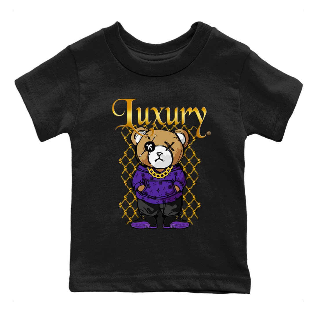 Luxury Bear snkmatch Tee Kids - Air Jordan 12 Field Purple
