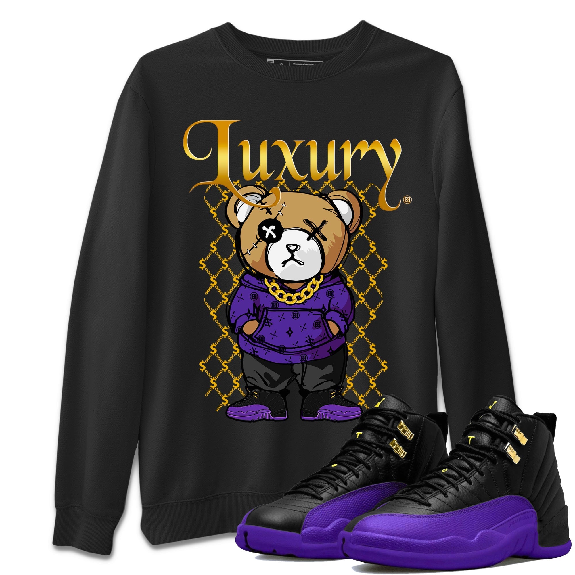 Luxury Bear snkmatch Tee - Air Jordan 12 Field Purple