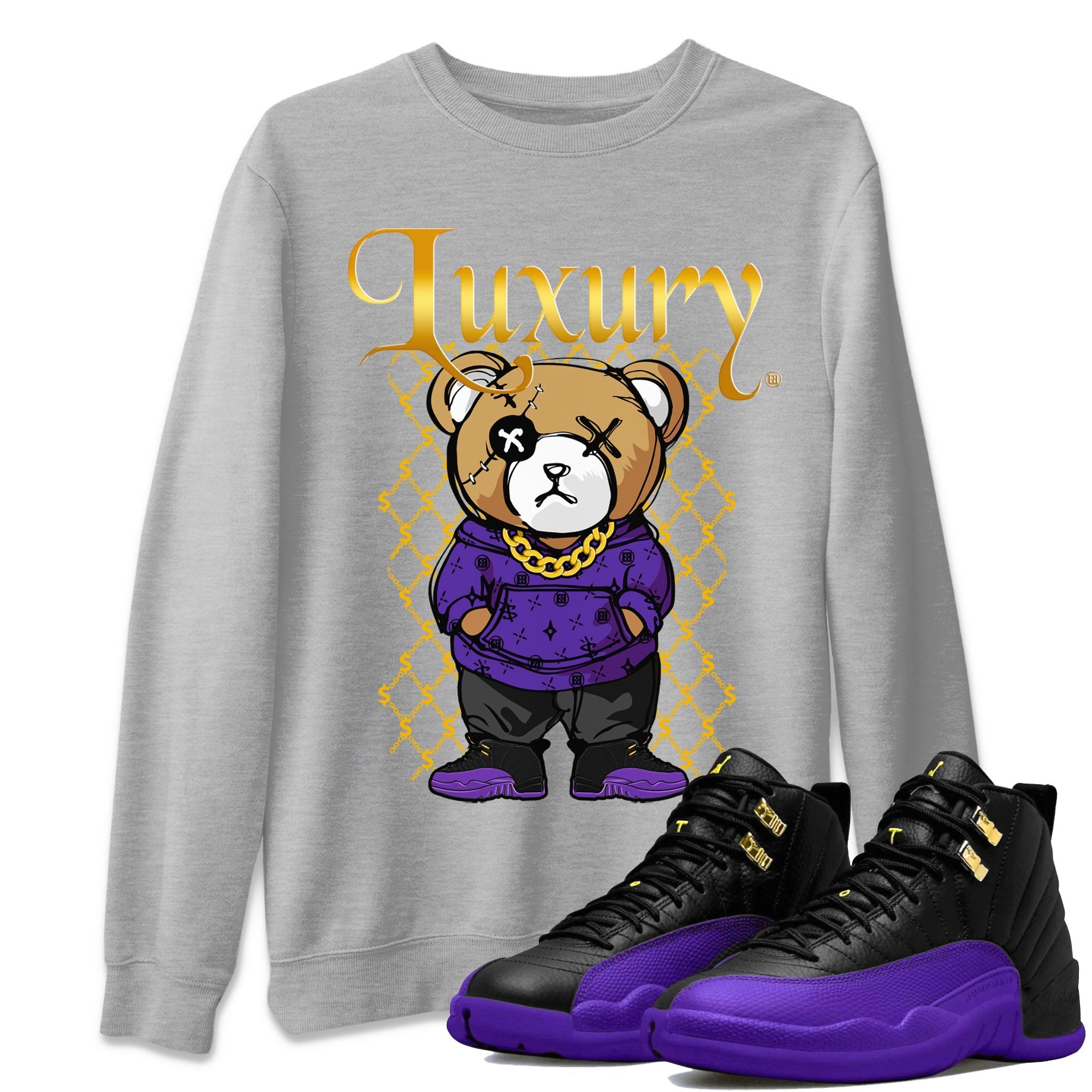 Luxury Bear snkmatch Tee - Air Jordan 12 Field Purple