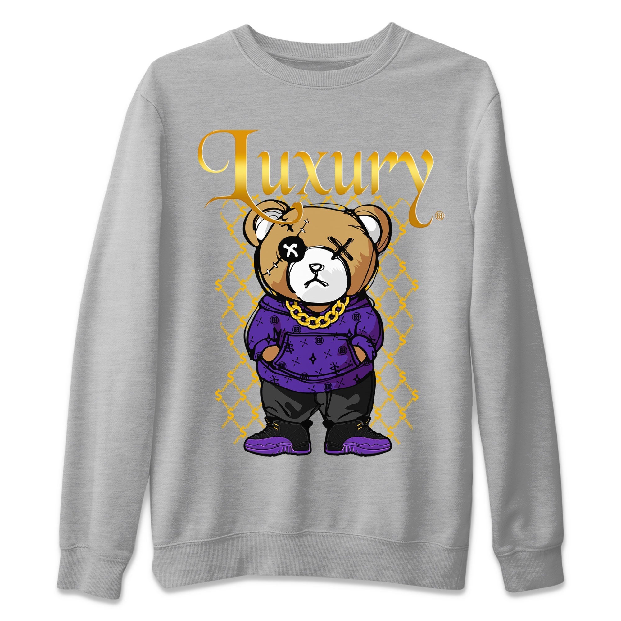 Luxury Bear snkmatch Tee - Air Jordan 12 Field Purple