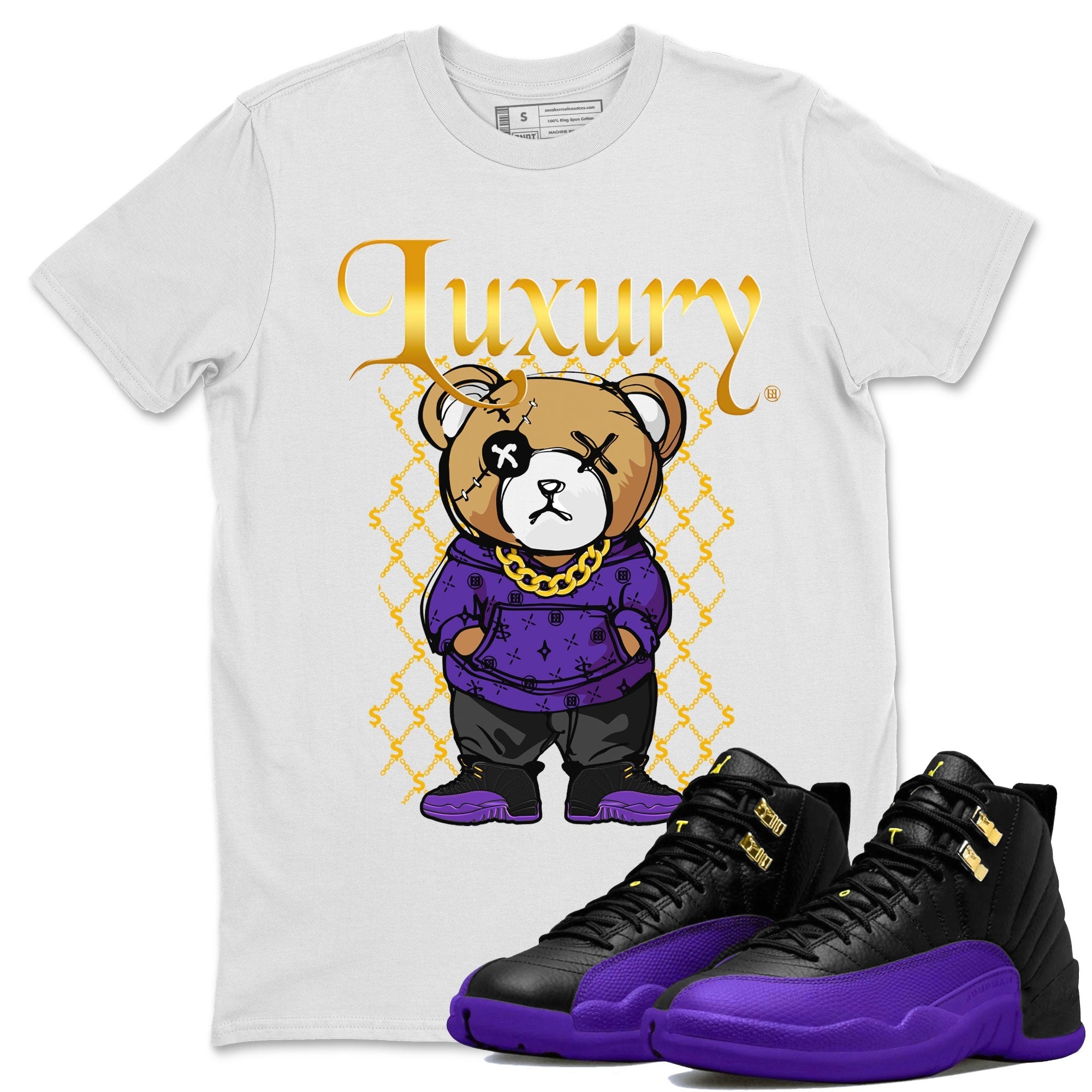 Luxury Bear snkmatch Tee - Air Jordan 12 Field Purple