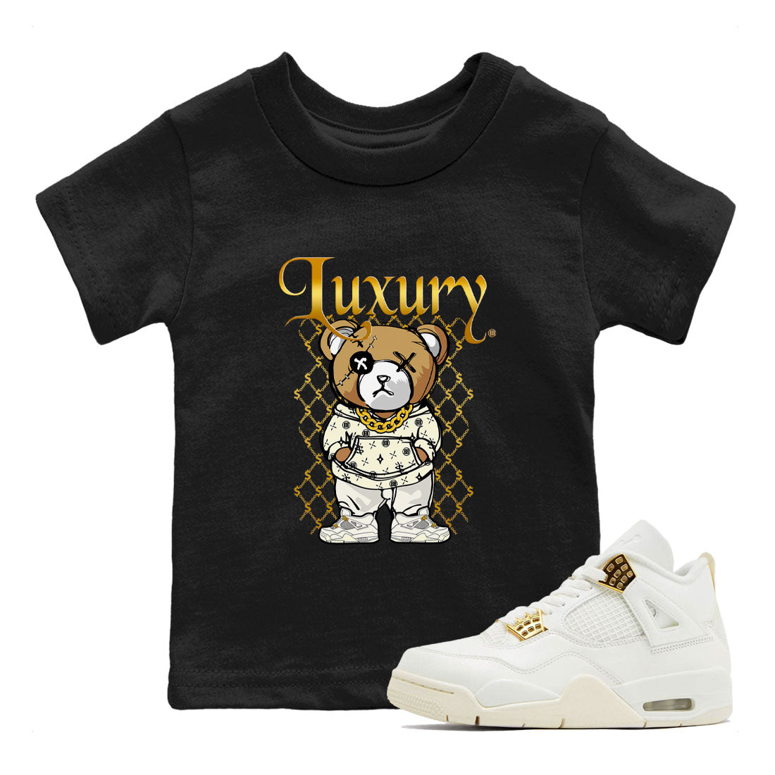 Luxury Bear snkmatch Tees Kids - Air Jordan 4 Sail 2024