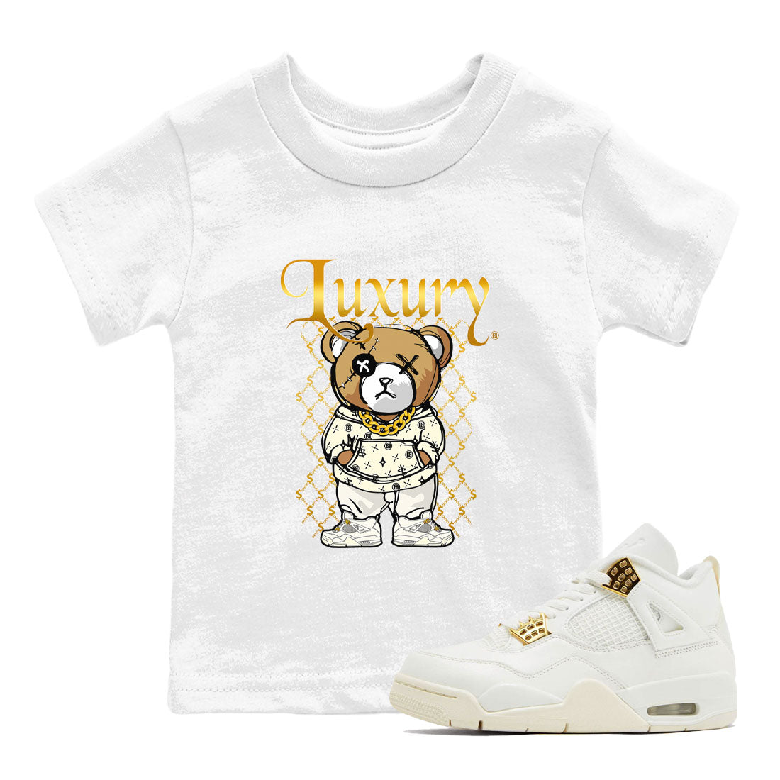 Luxury Bear snkmatch Tees Kids - Air Jordan 4 Sail 2024
