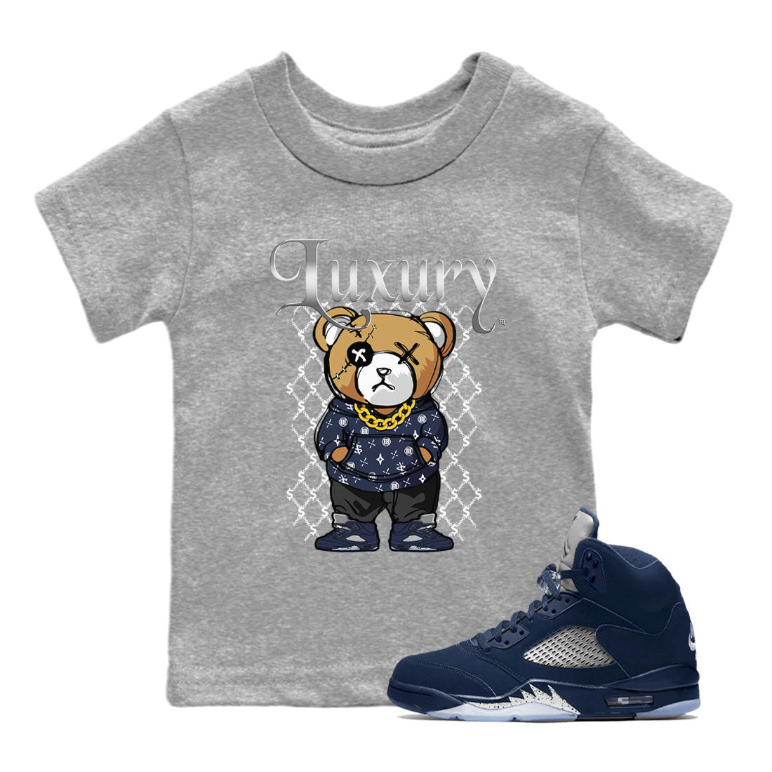 Luxury Bear snkmatch Tee Kids - Air Jordan 5 Georgetown