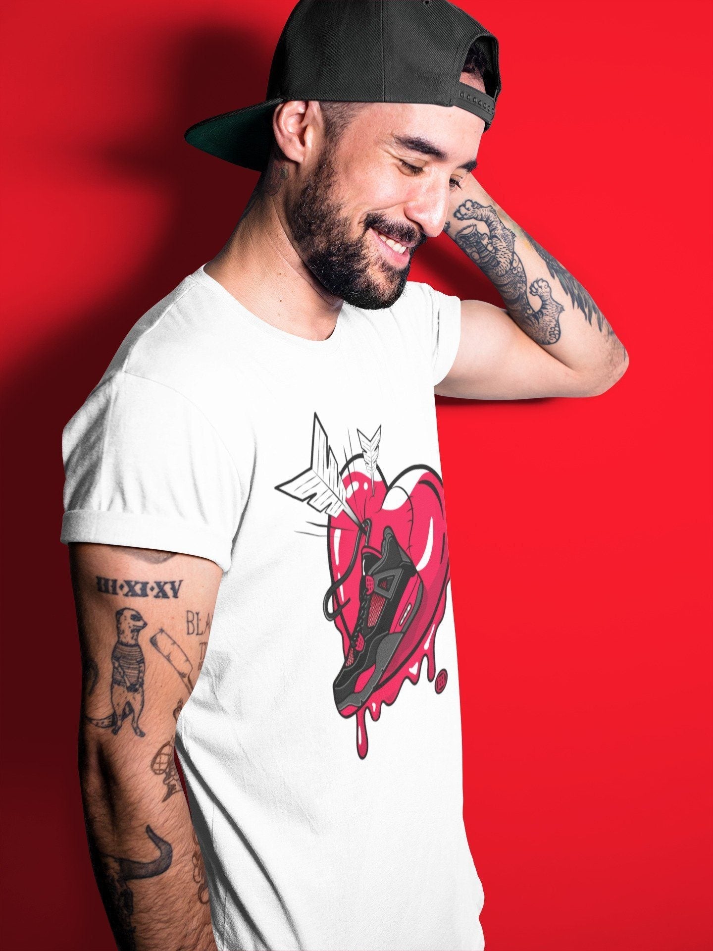 Mad In Love Unisex Tops - Air Jordan 4 Red Thunder