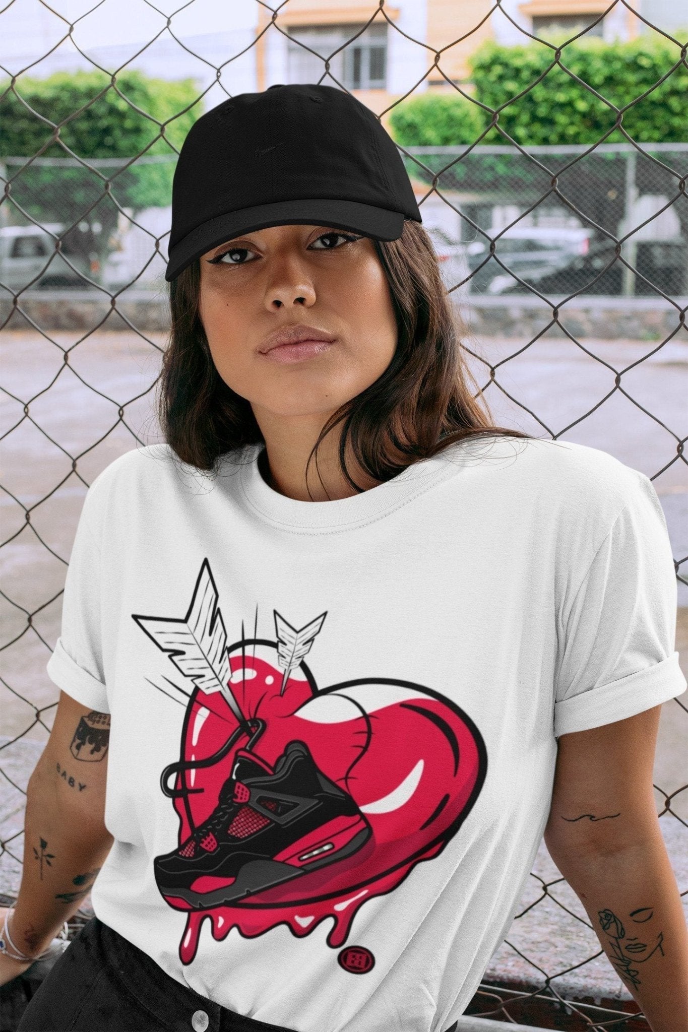 Mad In Love Unisex Tops - Air Jordan 4 Red Thunder