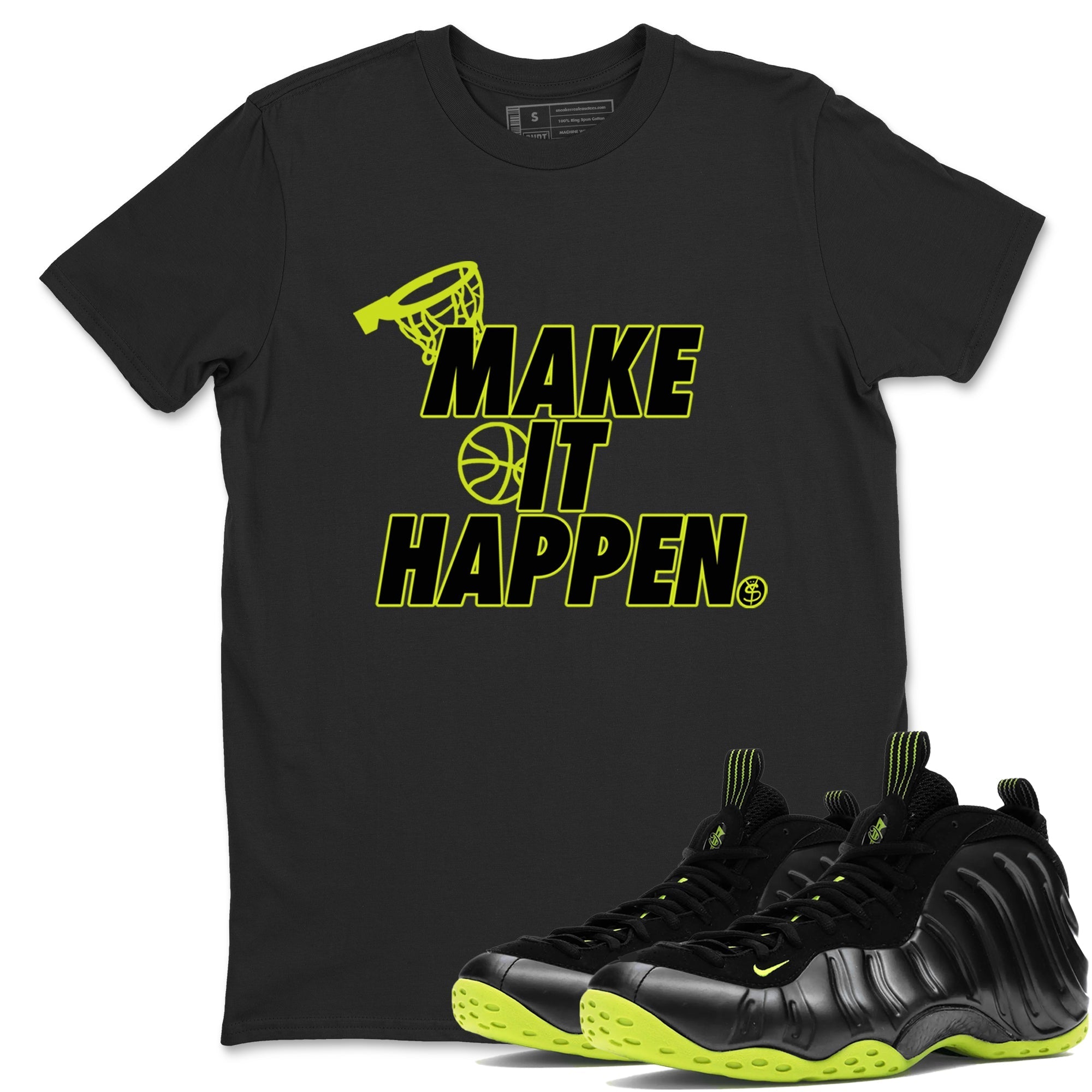 Make It Happen snkmatch Tees - Air Foamposite One Black Volt
