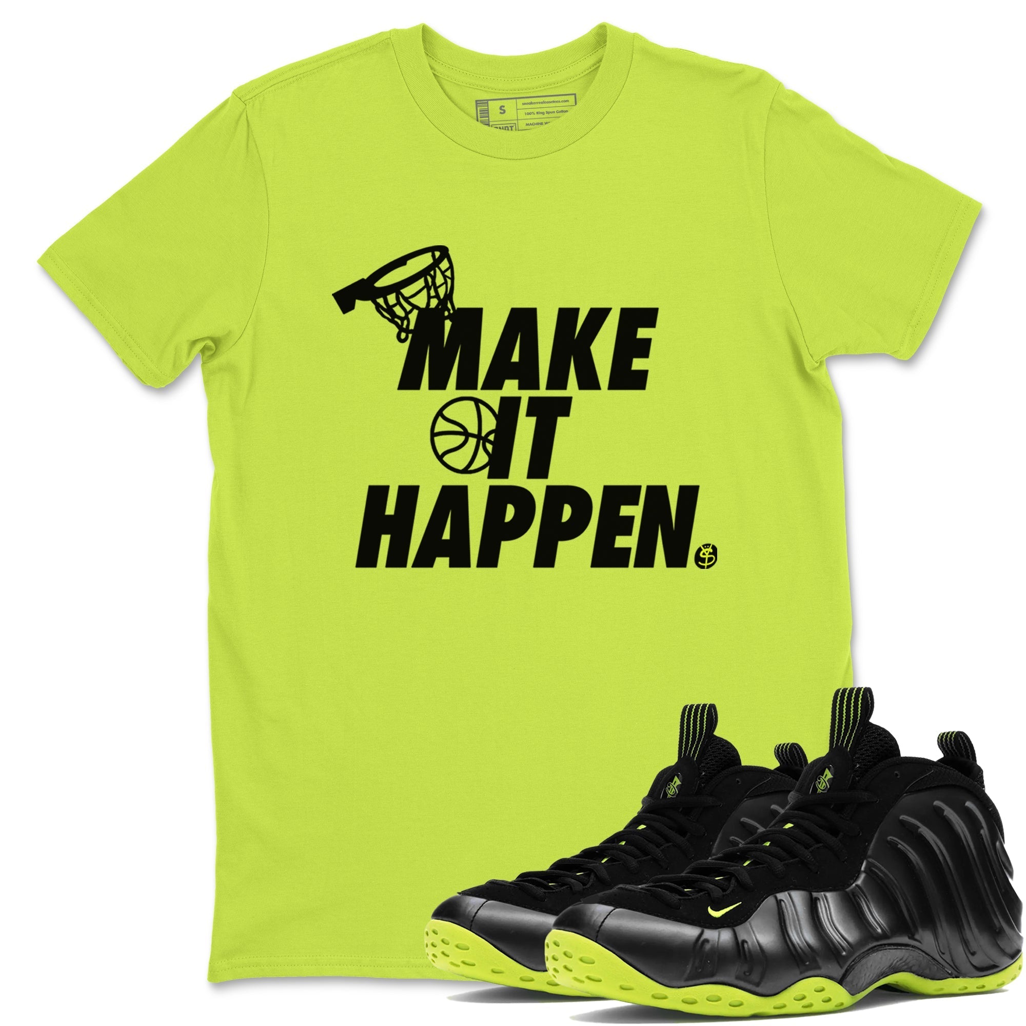 Make It Happen snkmatch Tees - Air Foamposite One Black Volt