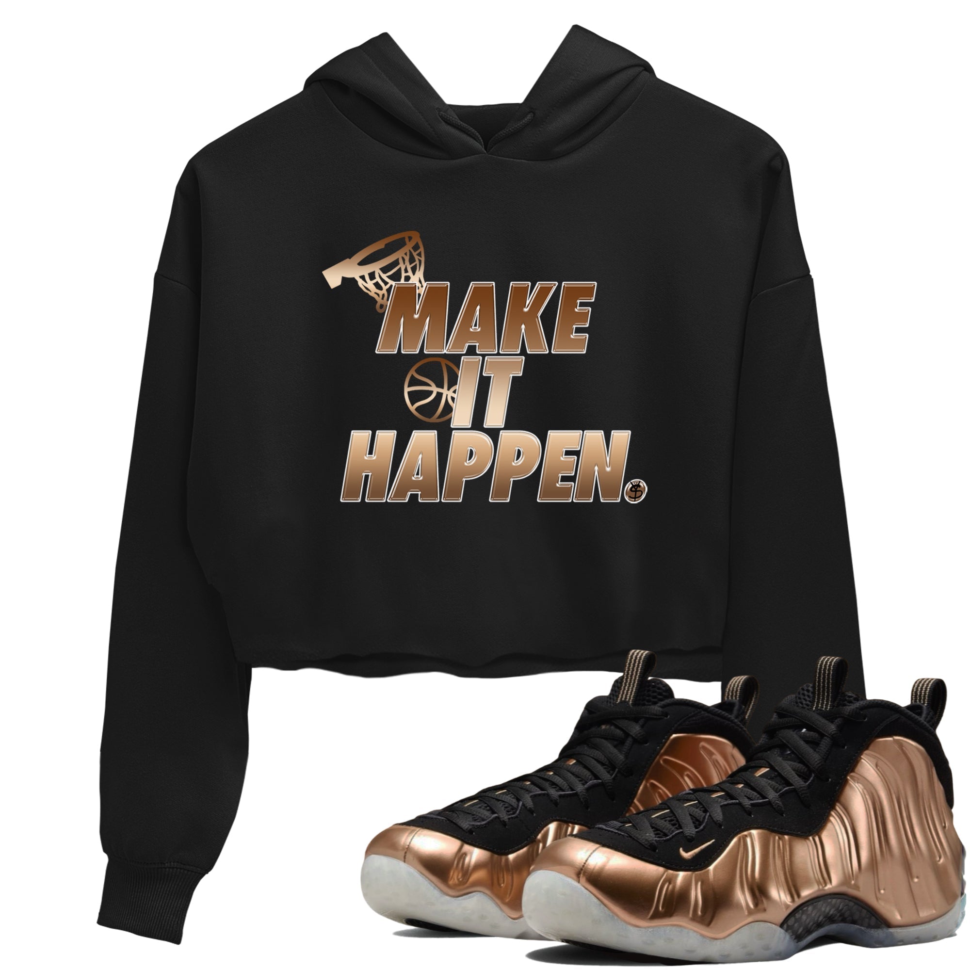 Make It Happen snkmatch Women's Top - Air Foamposite One Metallic Copper