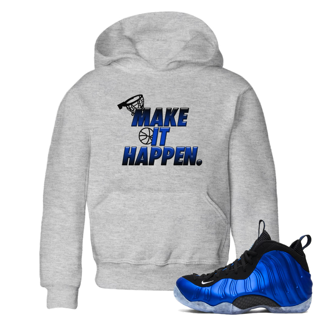 Make It Happen snkmatch Tees Kids - Air Foamposite One Royal