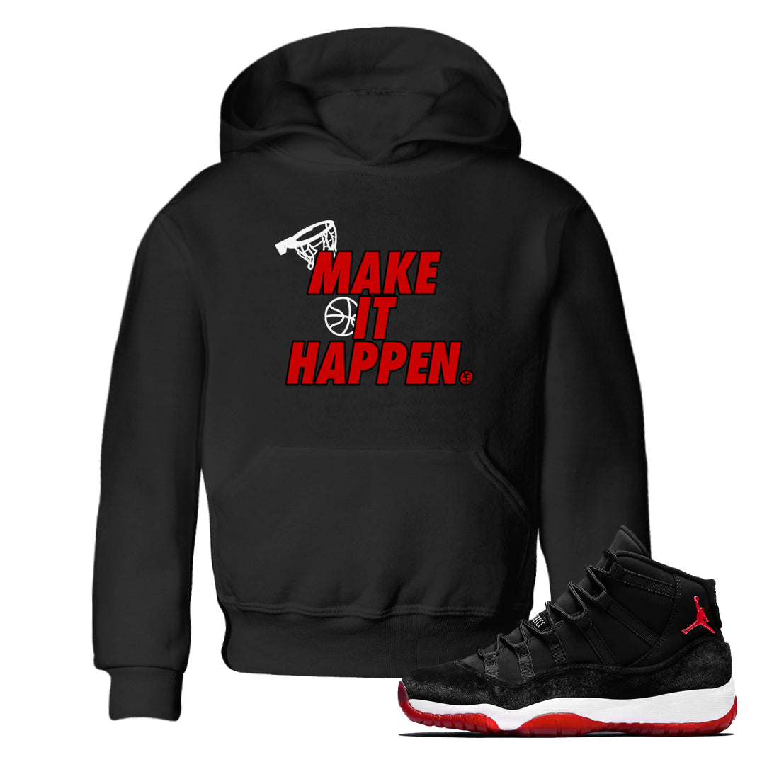 Make It Happen snkmatch Tees Kids - Air Jordan 11 Bred Velvet