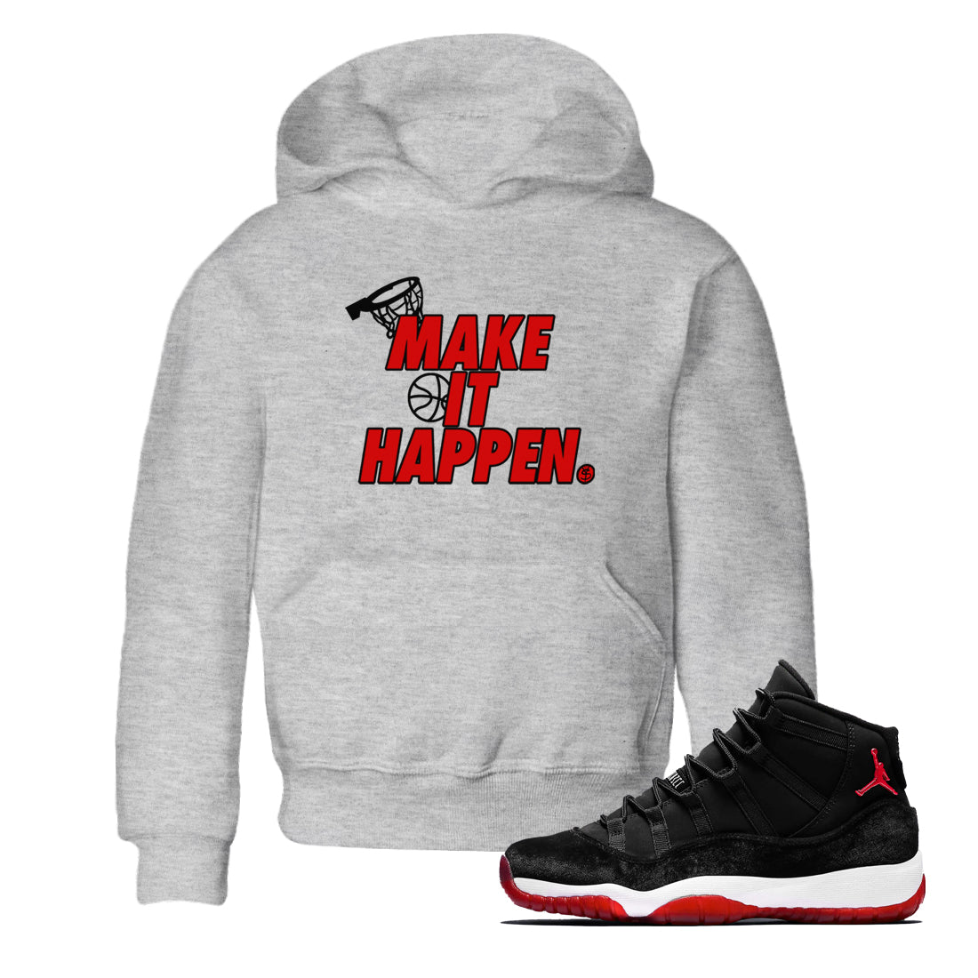 Make It Happen snkmatch Tees Kids - Air Jordan 11 Bred Velvet