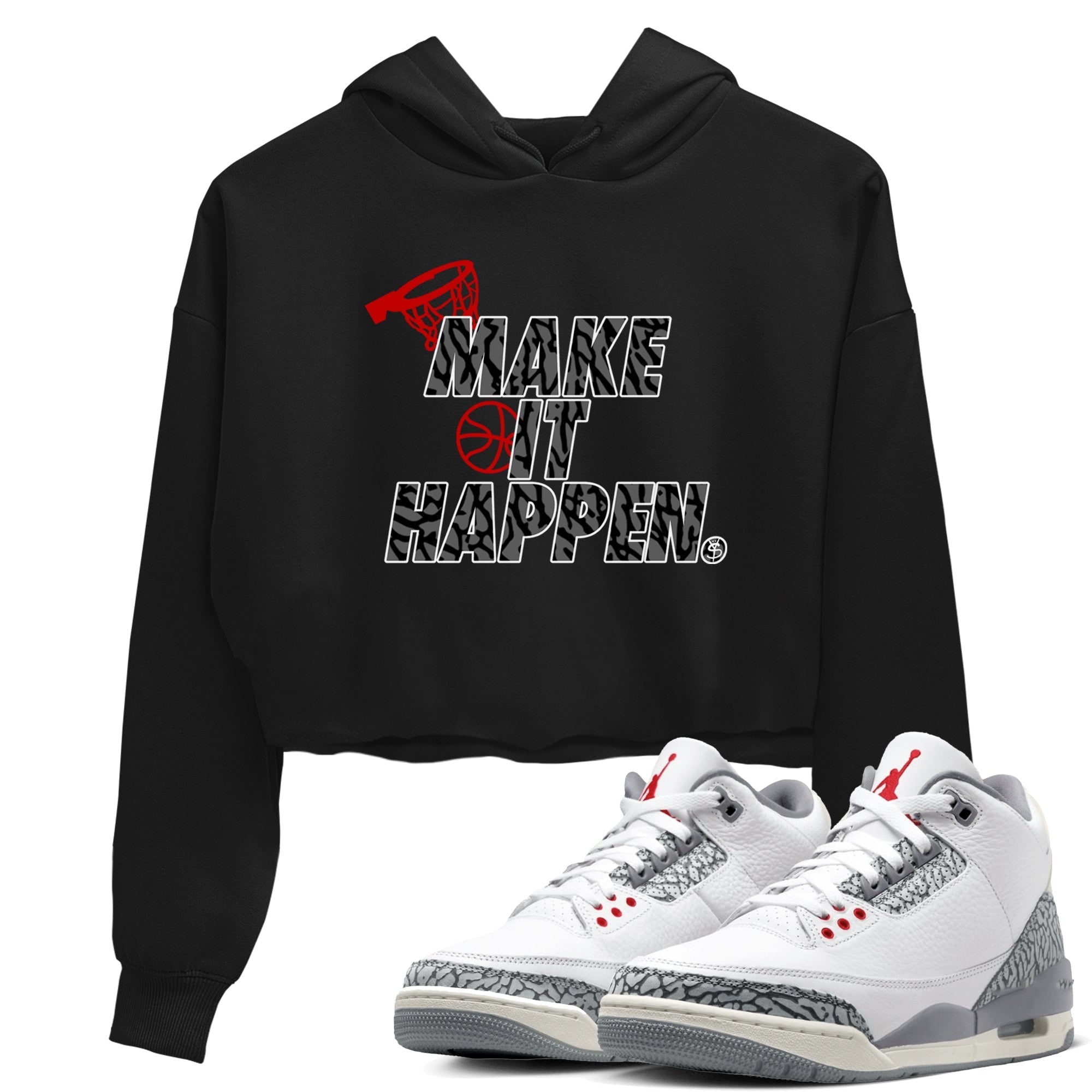 Make It Happen snkmatch Women's Top - Air Jordan 3 Cement Grey
