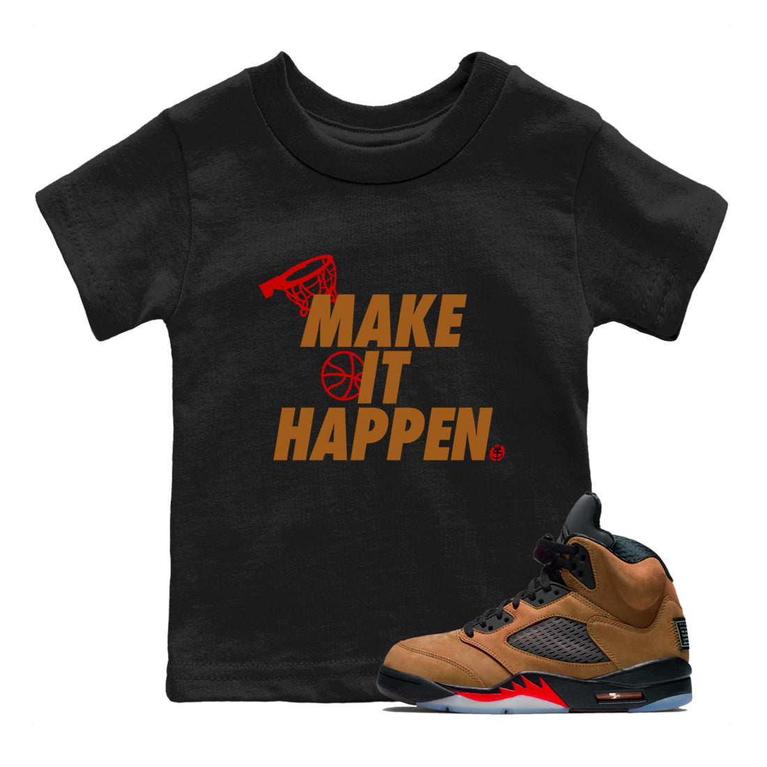 Make It Happen snkmatch Tees Kids - Air Jordan 5 Archaeo Brown