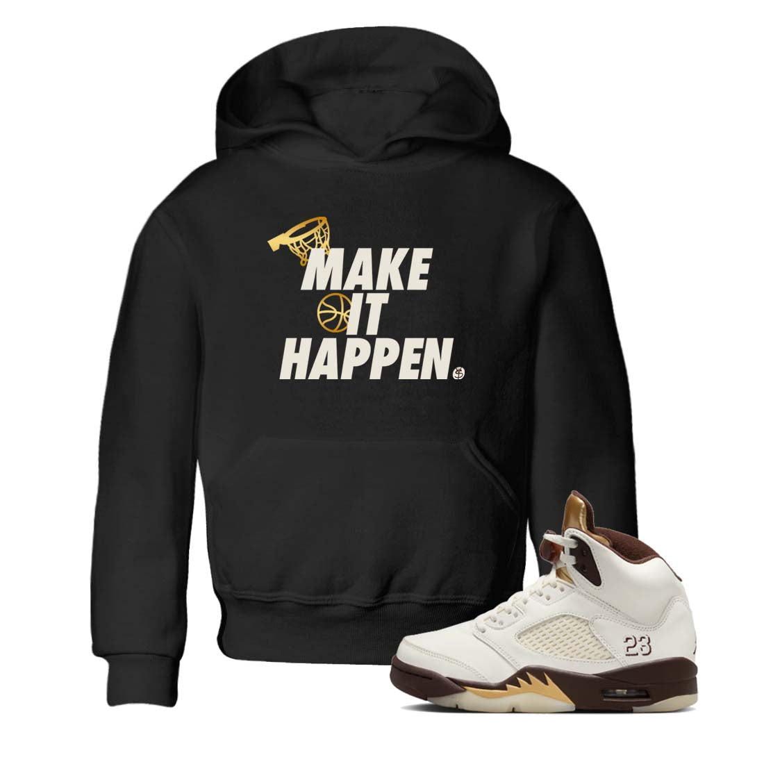 Make It Happen snkmatch Tees Kids - Air Jordan 5 Golden Ticket