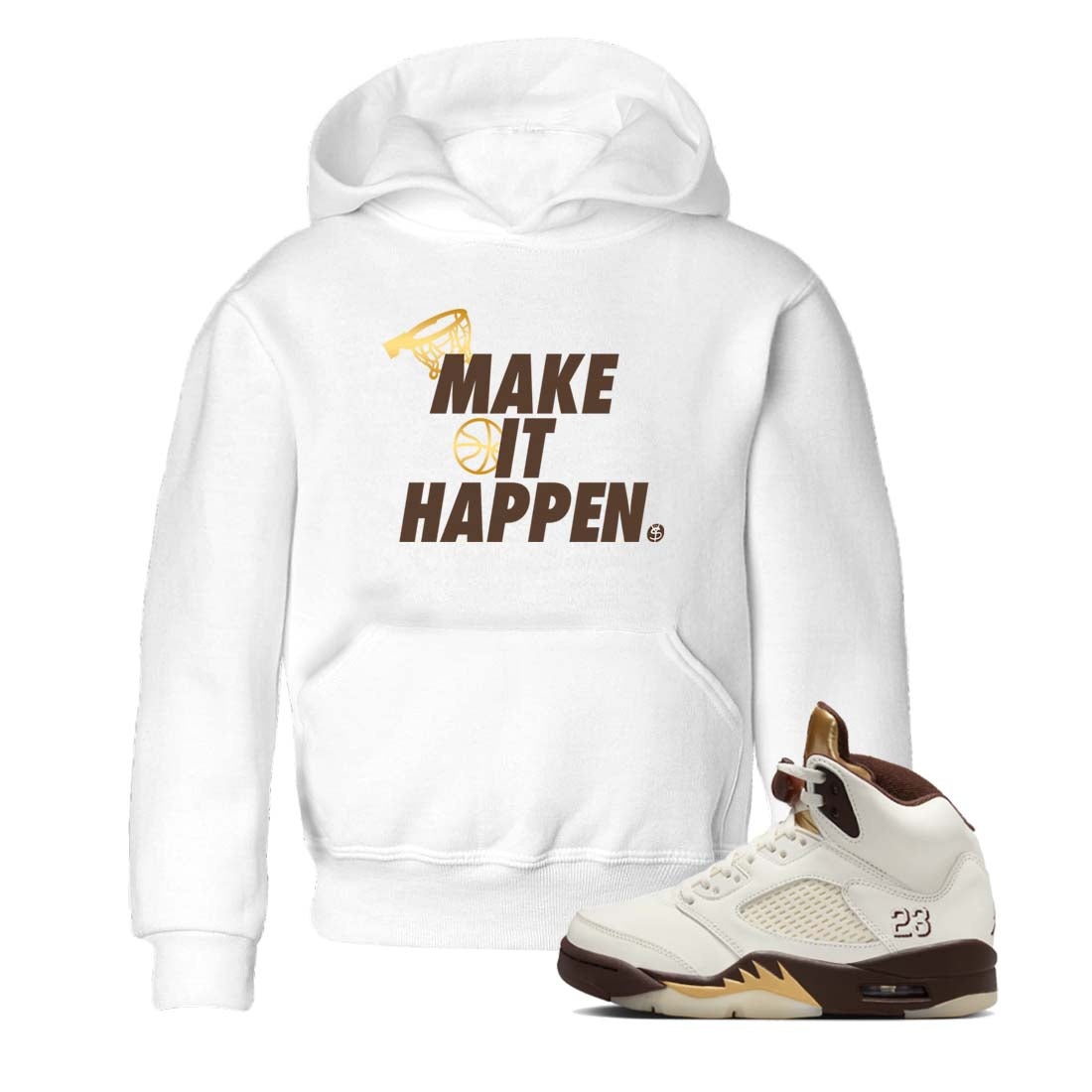 Make It Happen snkmatch Tees Kids - Air Jordan 5 Golden Ticket