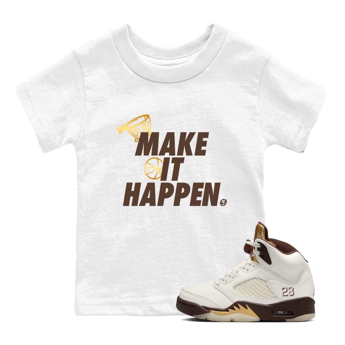 Make It Happen snkmatch Tees Kids - Air Jordan 5 Golden Ticket