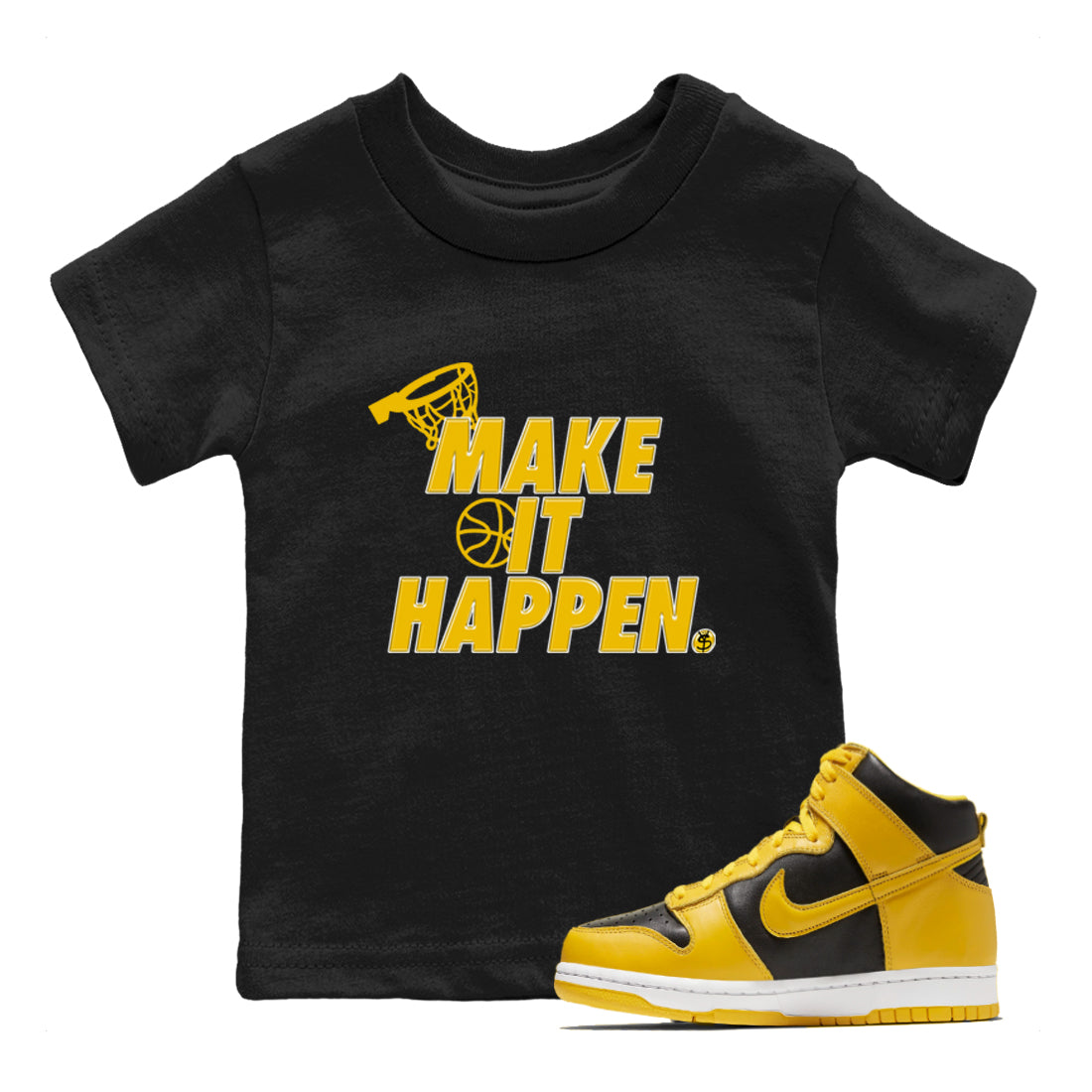 Make It Happen snkmatch Tees Kids - Dunk High Pollen