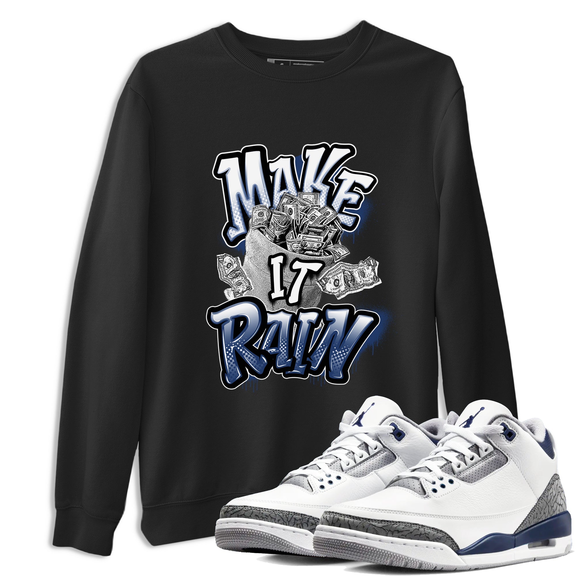 Make It Rain Money snkmatch Tees - Air Jordan 3 Midnight Navy 2023