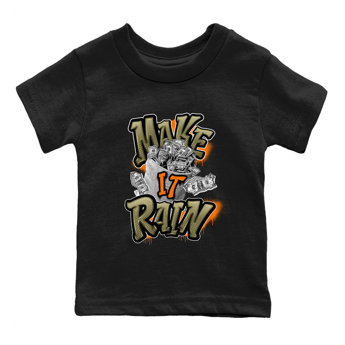 Make It Rain Money snkmatch Tees Kids - Air Jordan 5 Olive