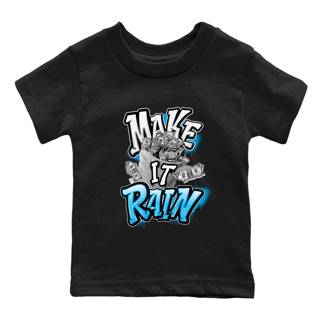 Make It Rain Money snkmatch Tees Kids - Air Jordan 9 Powder Blue