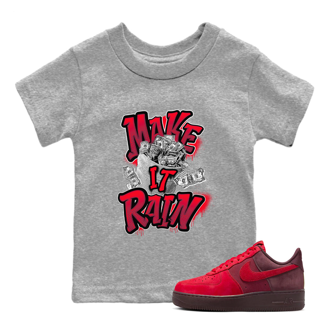 Make It Rain Money snkmatch Tees Kids - Air Force 1 Layers Of Love
