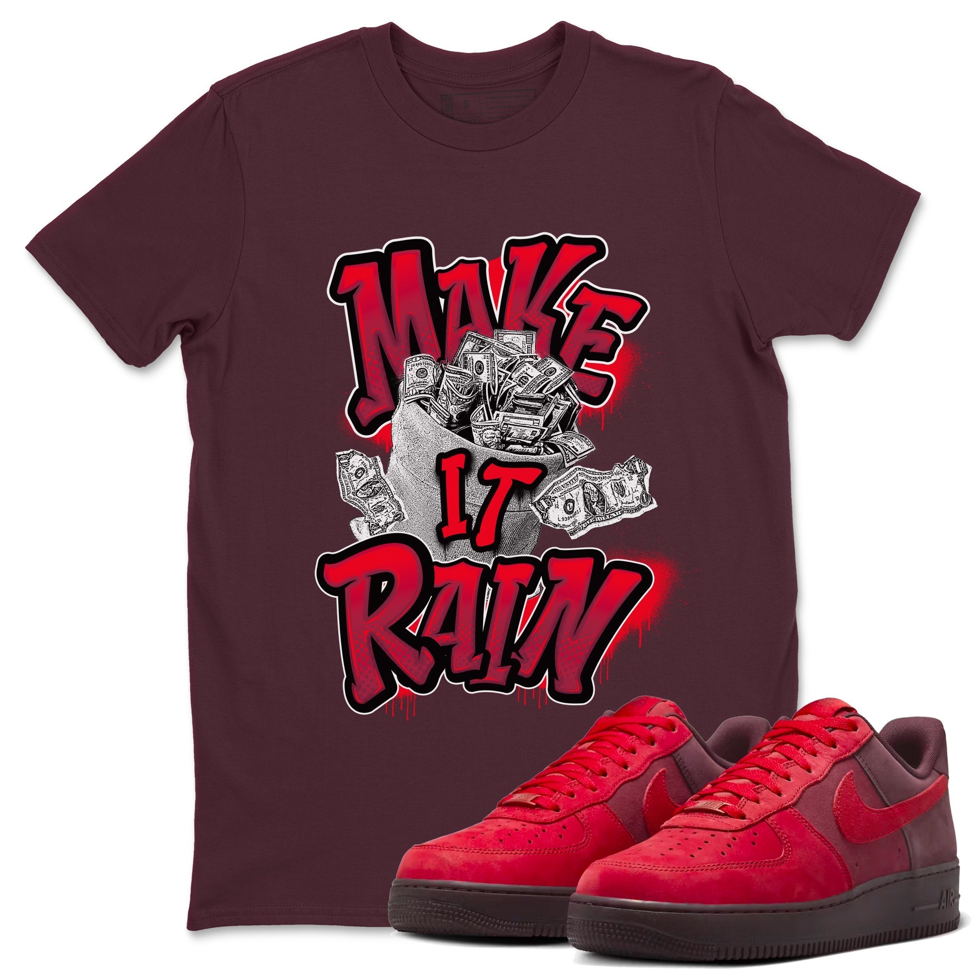 Make It Rain Money snkmatch Tees - Air Force 1 Layers Of Love