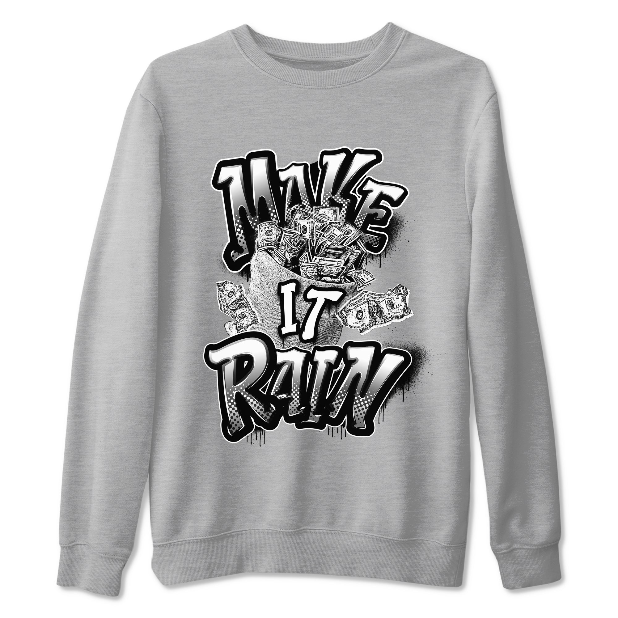 Make It Rain Money snkmatch Tees - Air Jordan 1 Black White