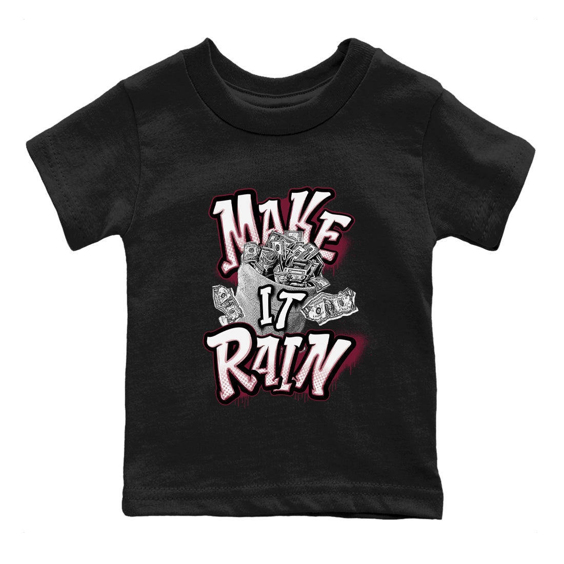 Make It Rain Money snkmatch Tees Kids - Air Jordan 1 Metallic Burgundy