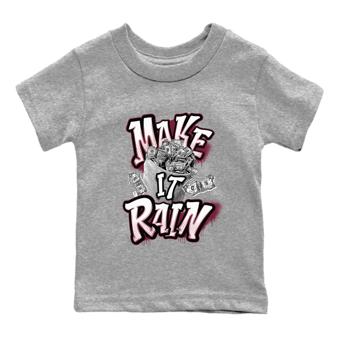 Make It Rain Money snkmatch Tees Kids - Air Jordan 1 Metallic Burgundy