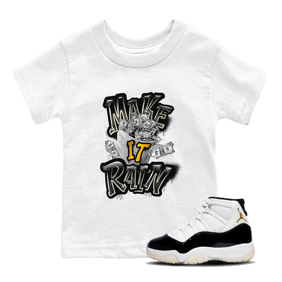 Make It Rain Money snkmatch Tees Kids - Air Jordan 11 Gratitude