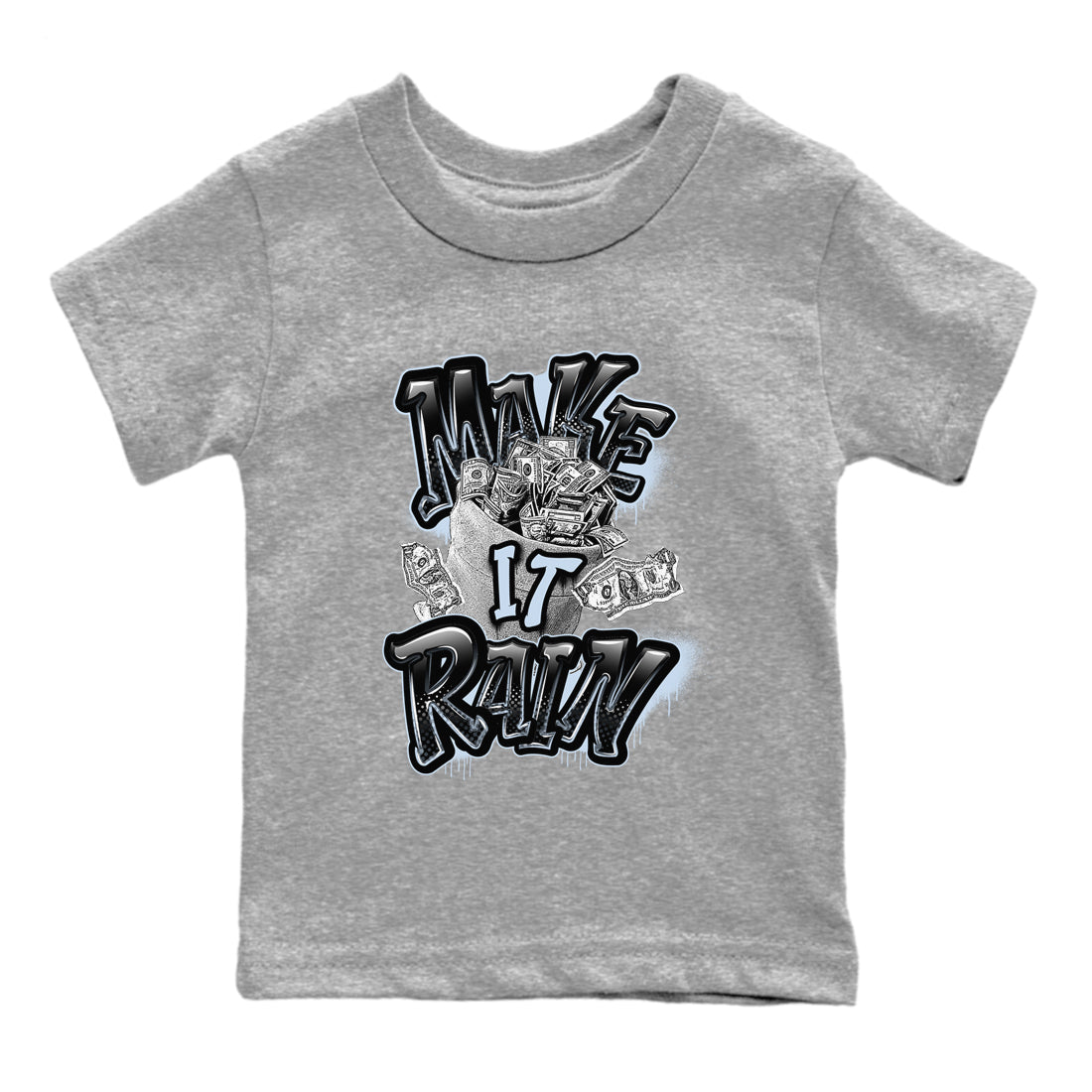 Make It Rain Money snkmatch Tees Kids - Air Jordan 11 Black and Varsity Royal