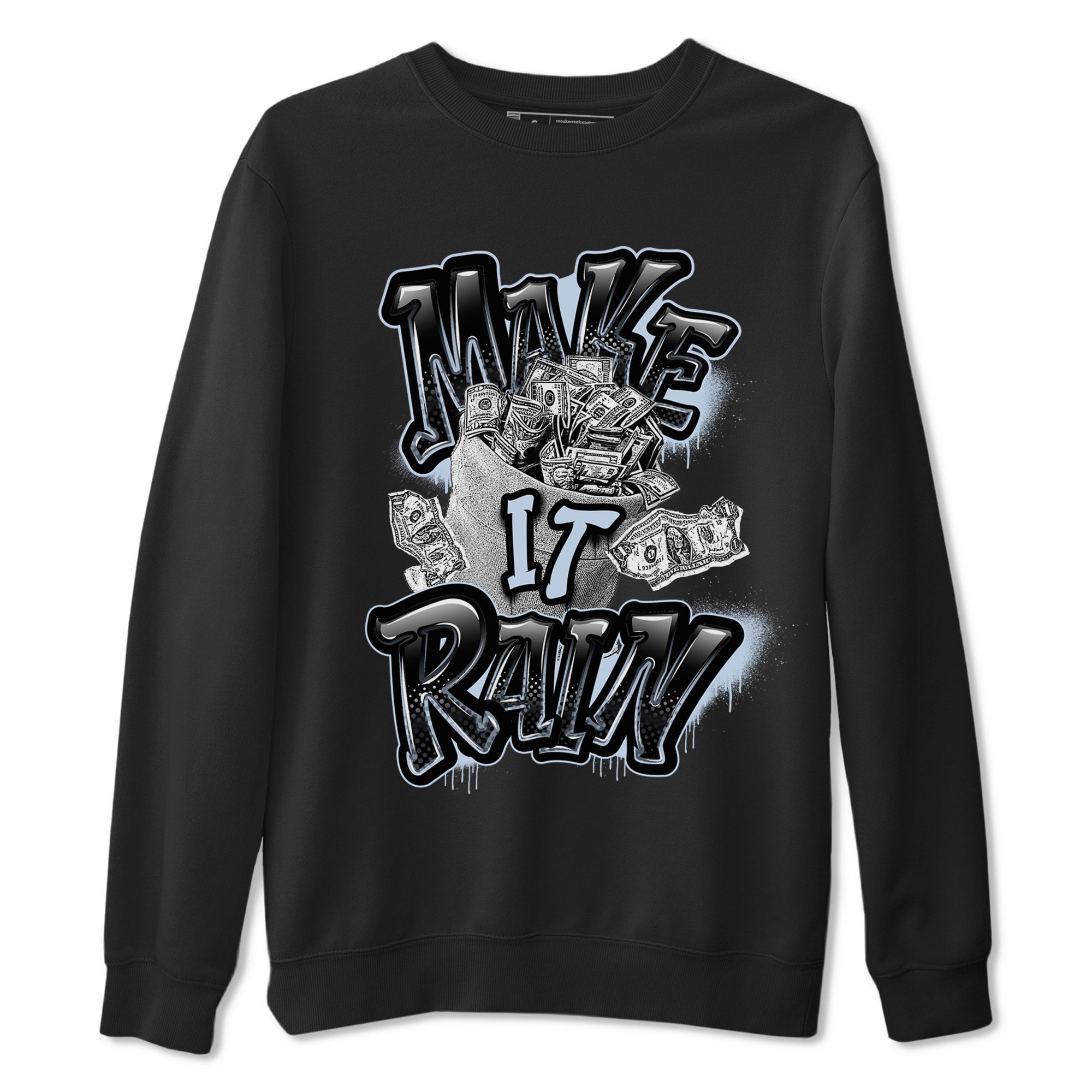 Make It Rain Money snkmatch Tees - Air Jordan 11 Black and Varsity Royal