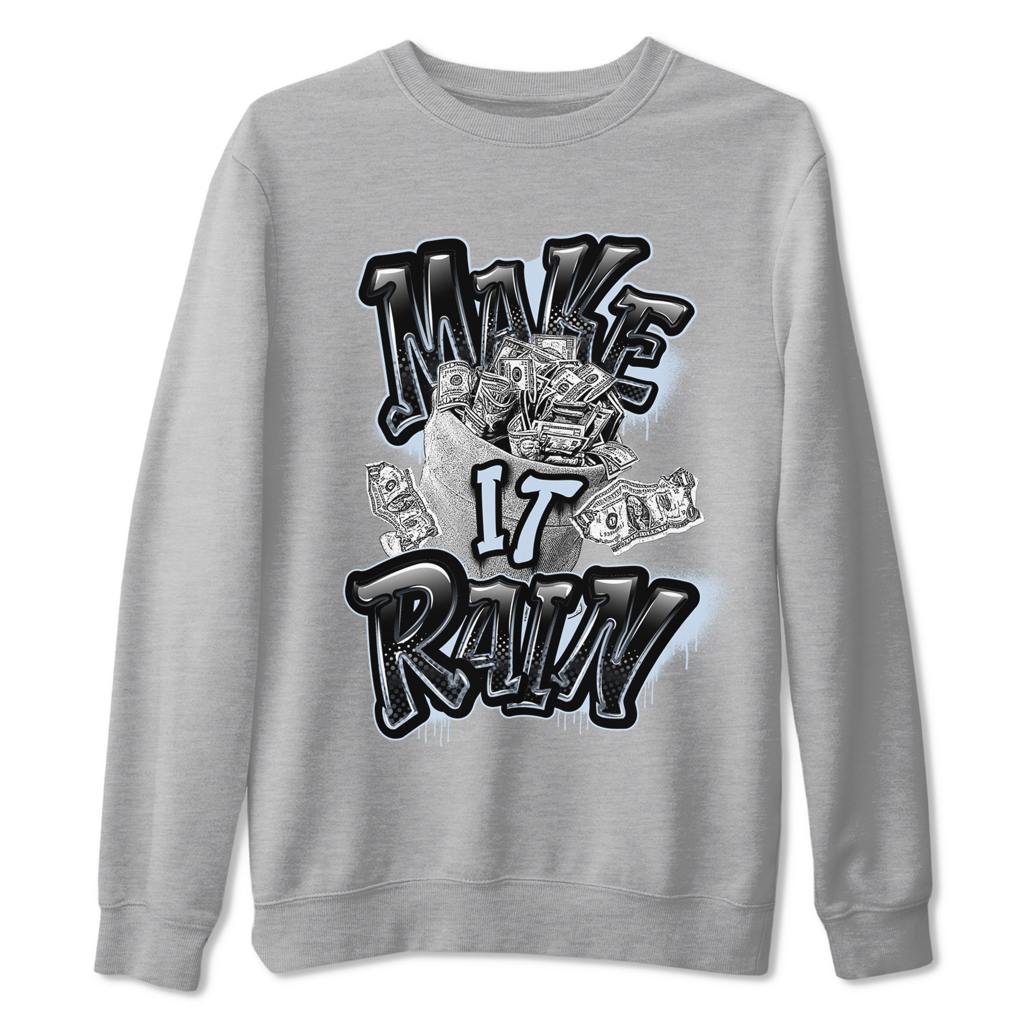 Make It Rain Money snkmatch Tees - Air Jordan 11 Black and Varsity Royal