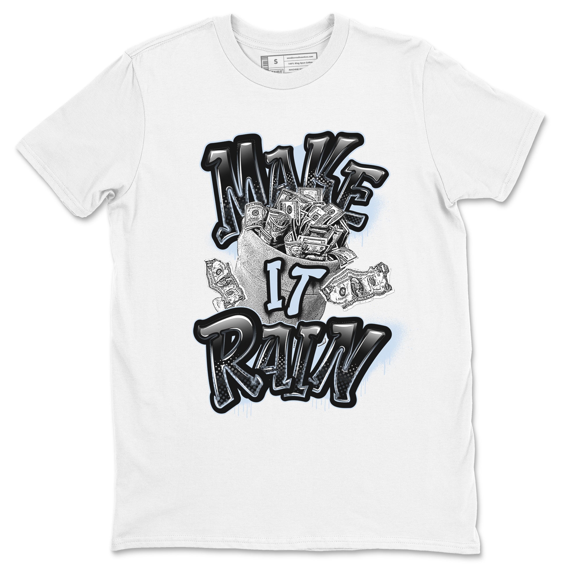 Make It Rain Money snkmatch Tees - Air Jordan 11 Black and Varsity Royal