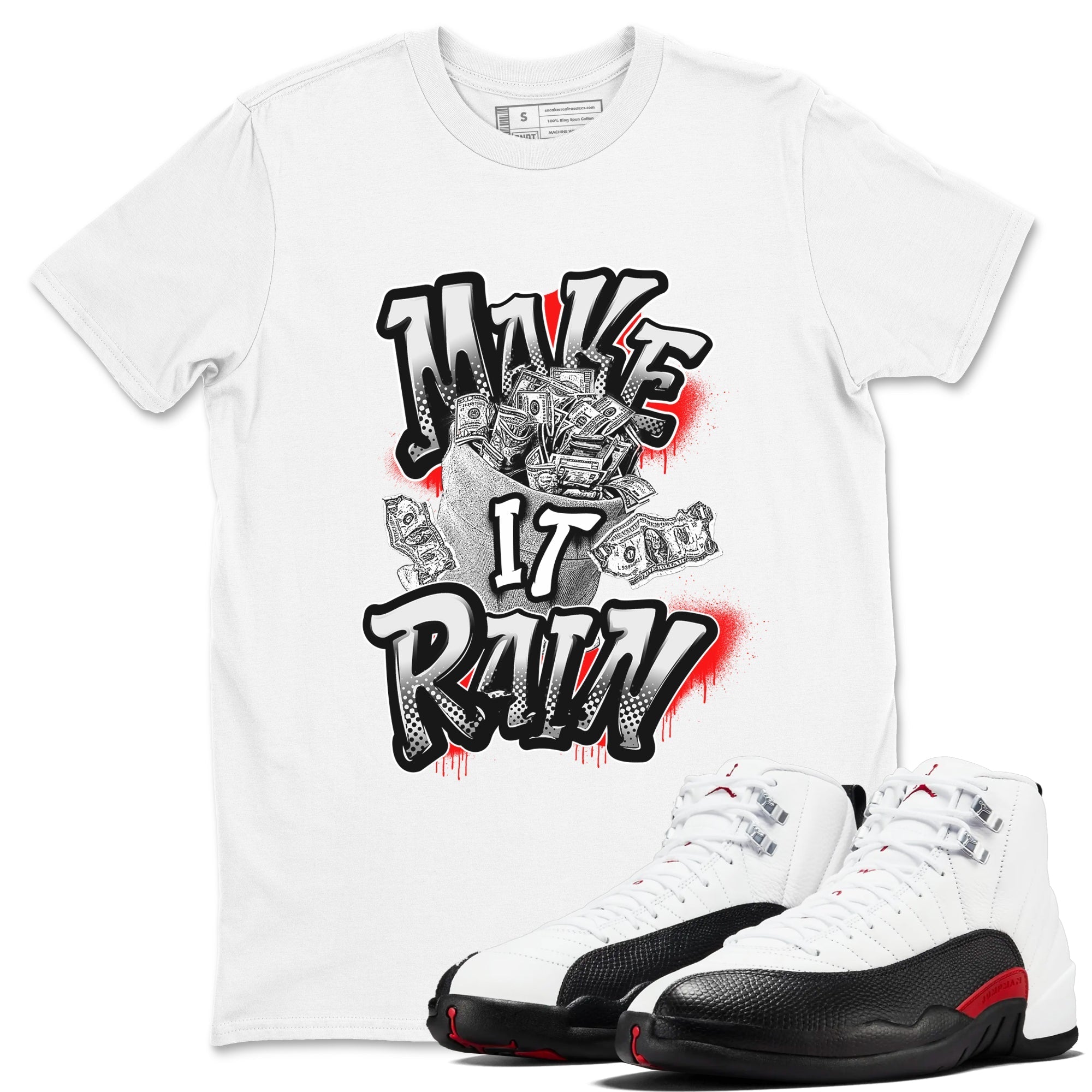 Make It Rain Money snkmatch Tees - Air Jordan 12 Taxi Flip