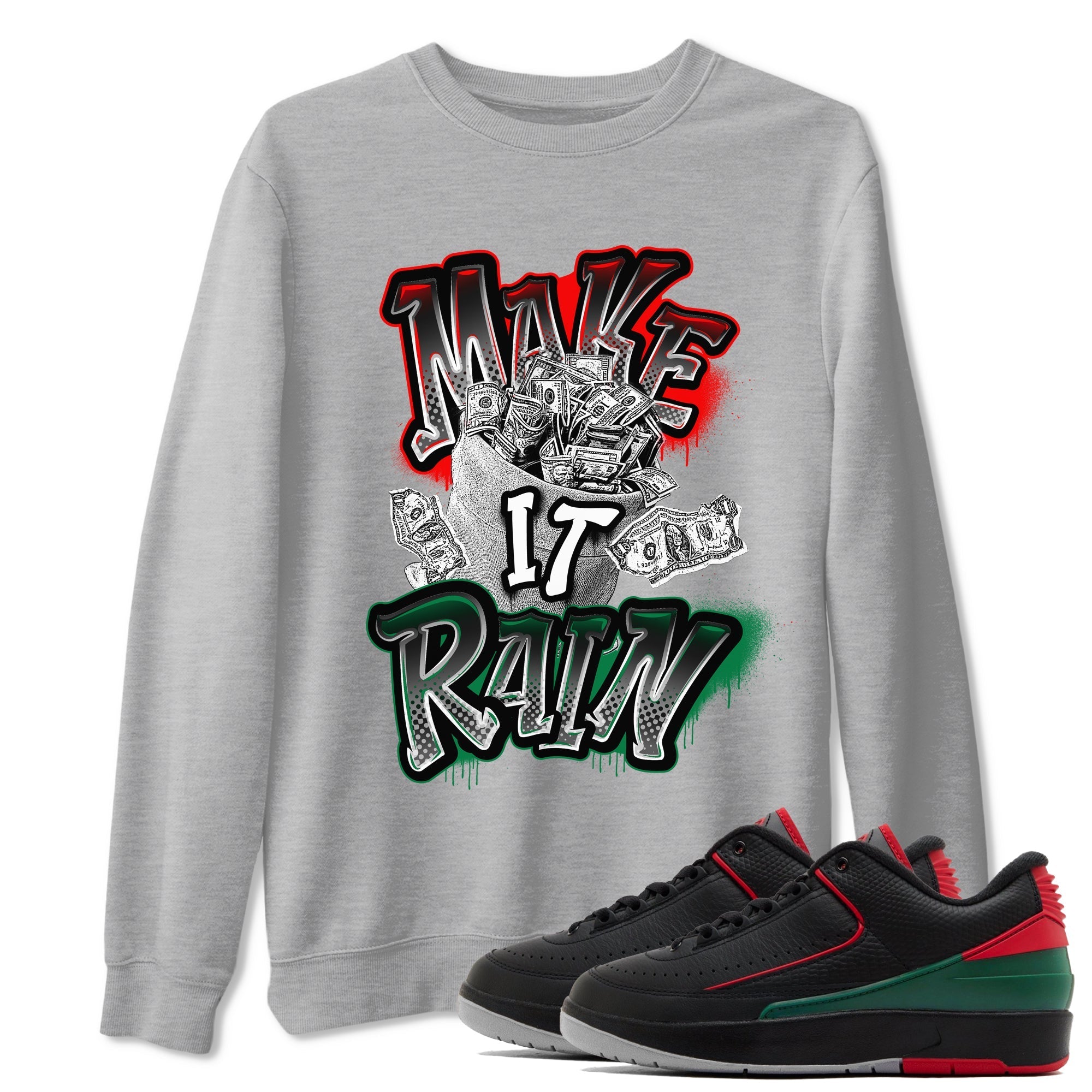 Make It Rain Money snkmatch Tees - Air Jordan 2 Christmas