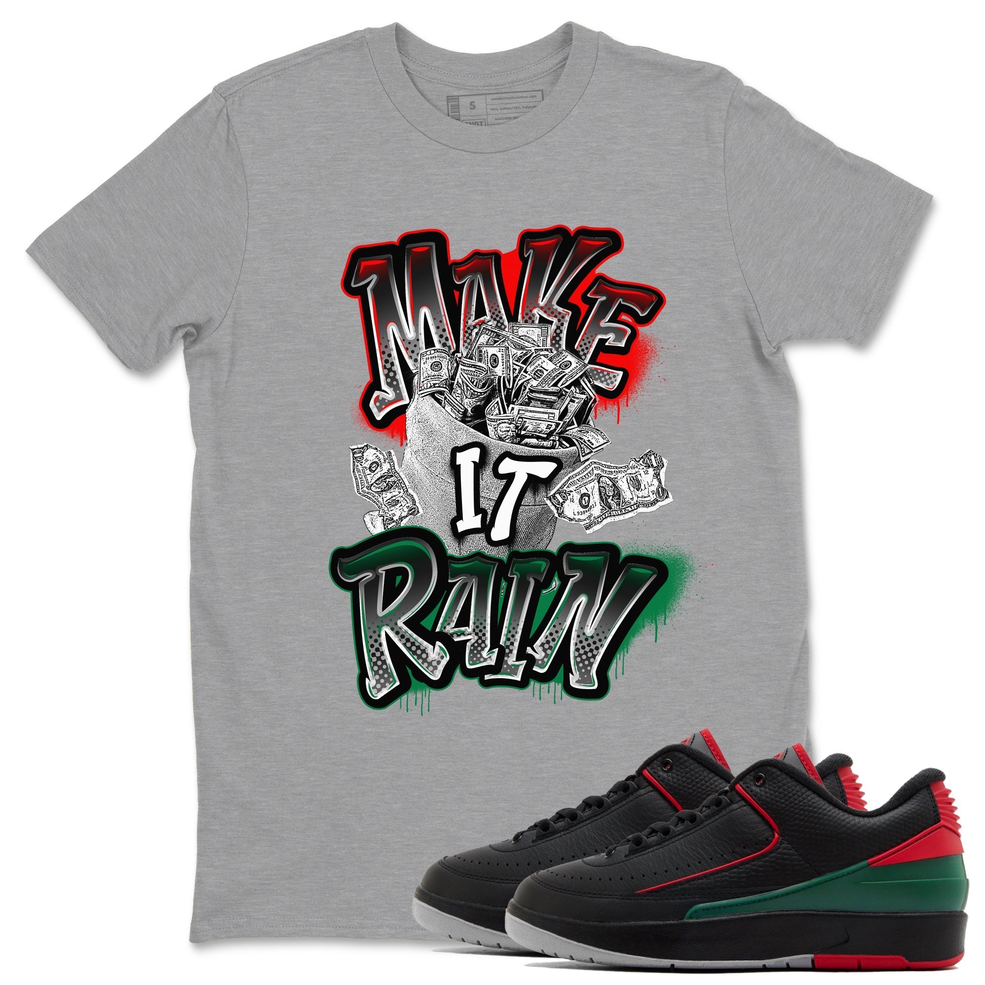 Make It Rain Money snkmatch Tees - Air Jordan 2 Christmas