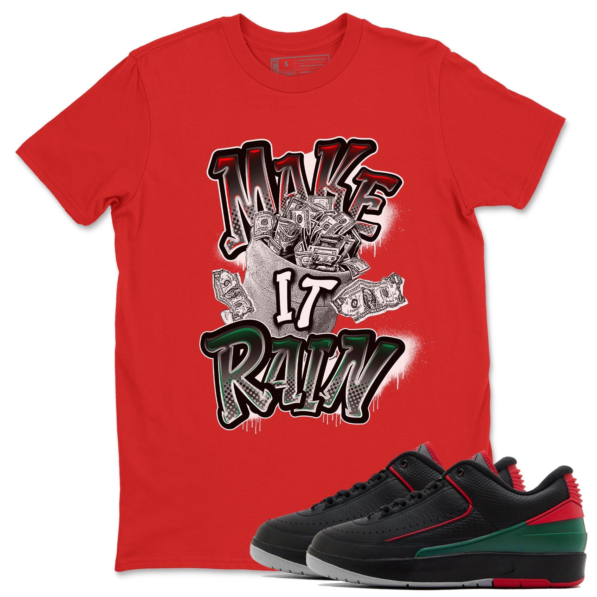 Make It Rain Money snkmatch Tees - Air Jordan 2 Christmas