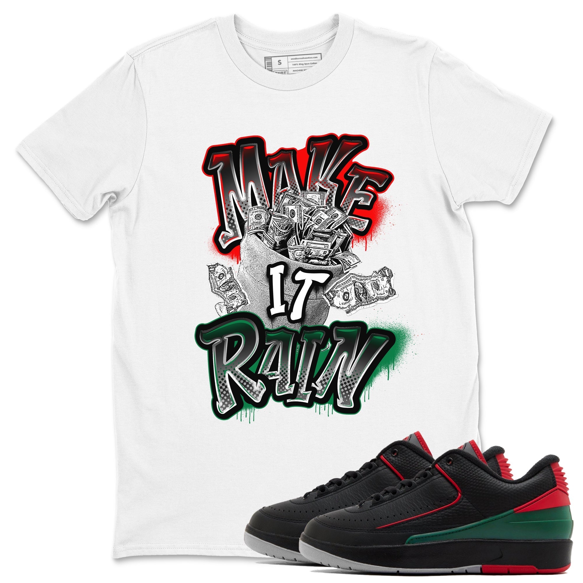 Make It Rain Money snkmatch Tees - Air Jordan 2 Christmas