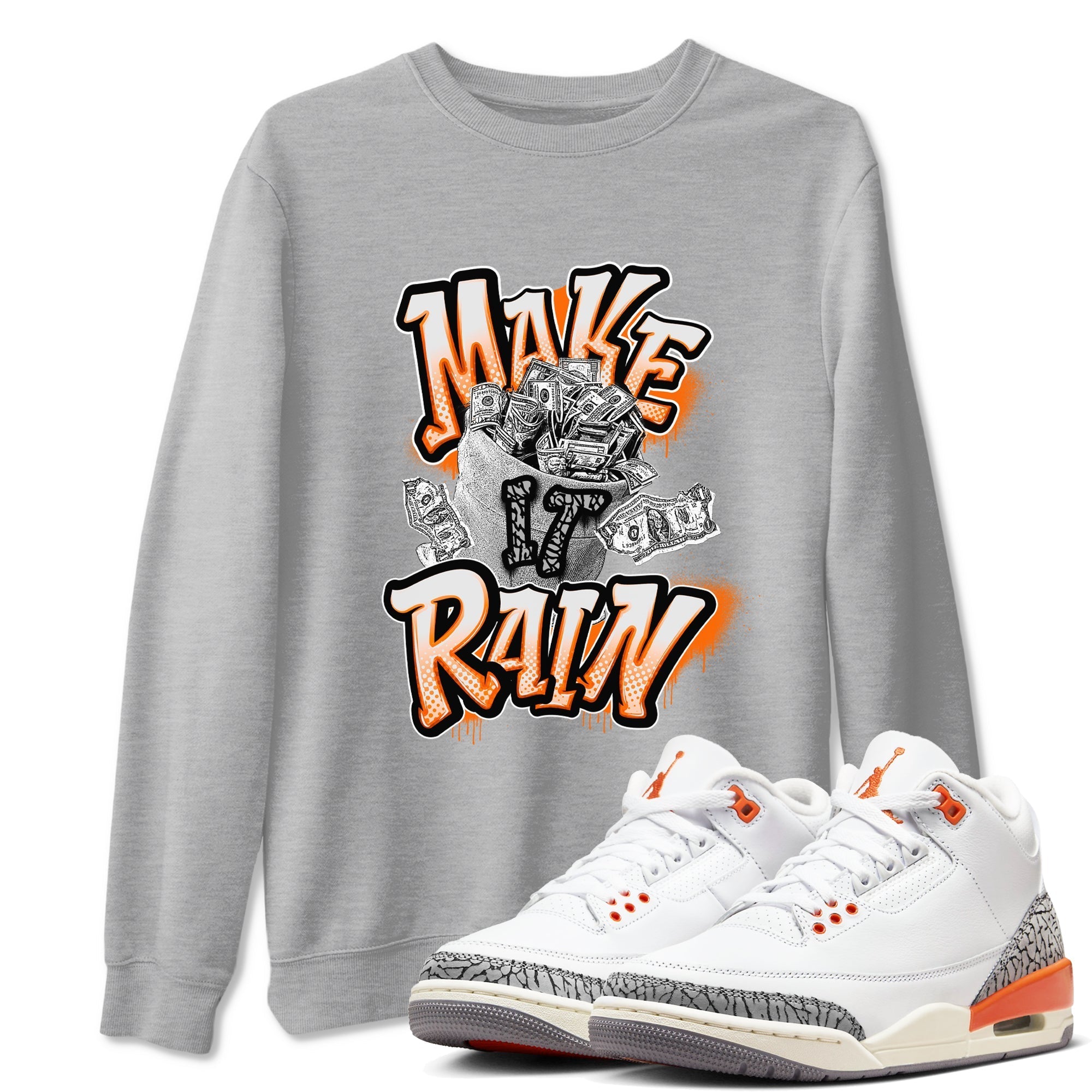 Make It Rain Money snkmatch Tees - Air Jordan 3 Georgia Peach