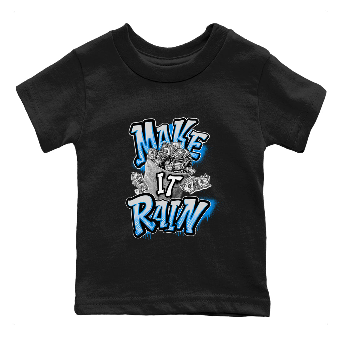 Make It Rain Money snkmatch Tees Kids - Air Jordan 4 Military Blue